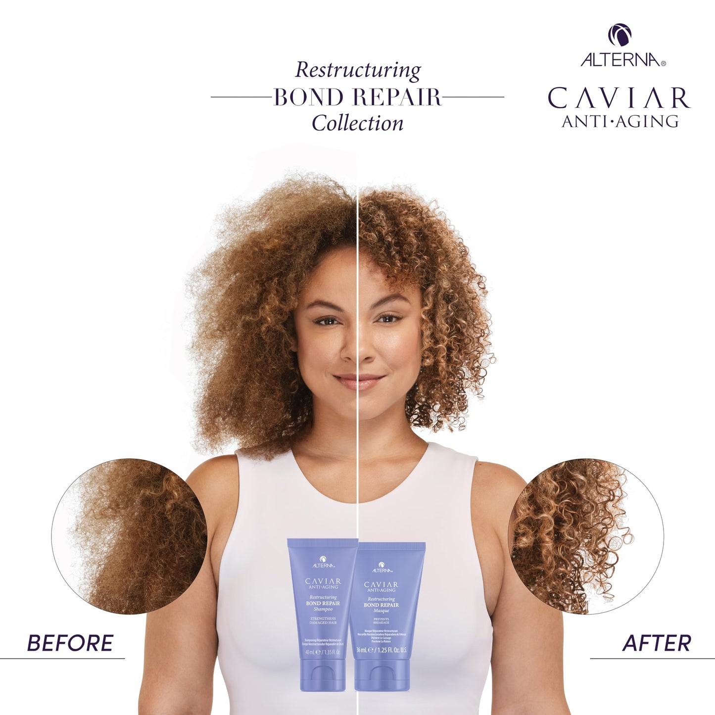 Alterna Haircare CAVIAR Anti-Aging Restructuring Bond Repair Travel Kit - Shampoo, Conditioner, Masque | Strengthens and Protects Damaged Hair Beauty & Personal Care Alterna