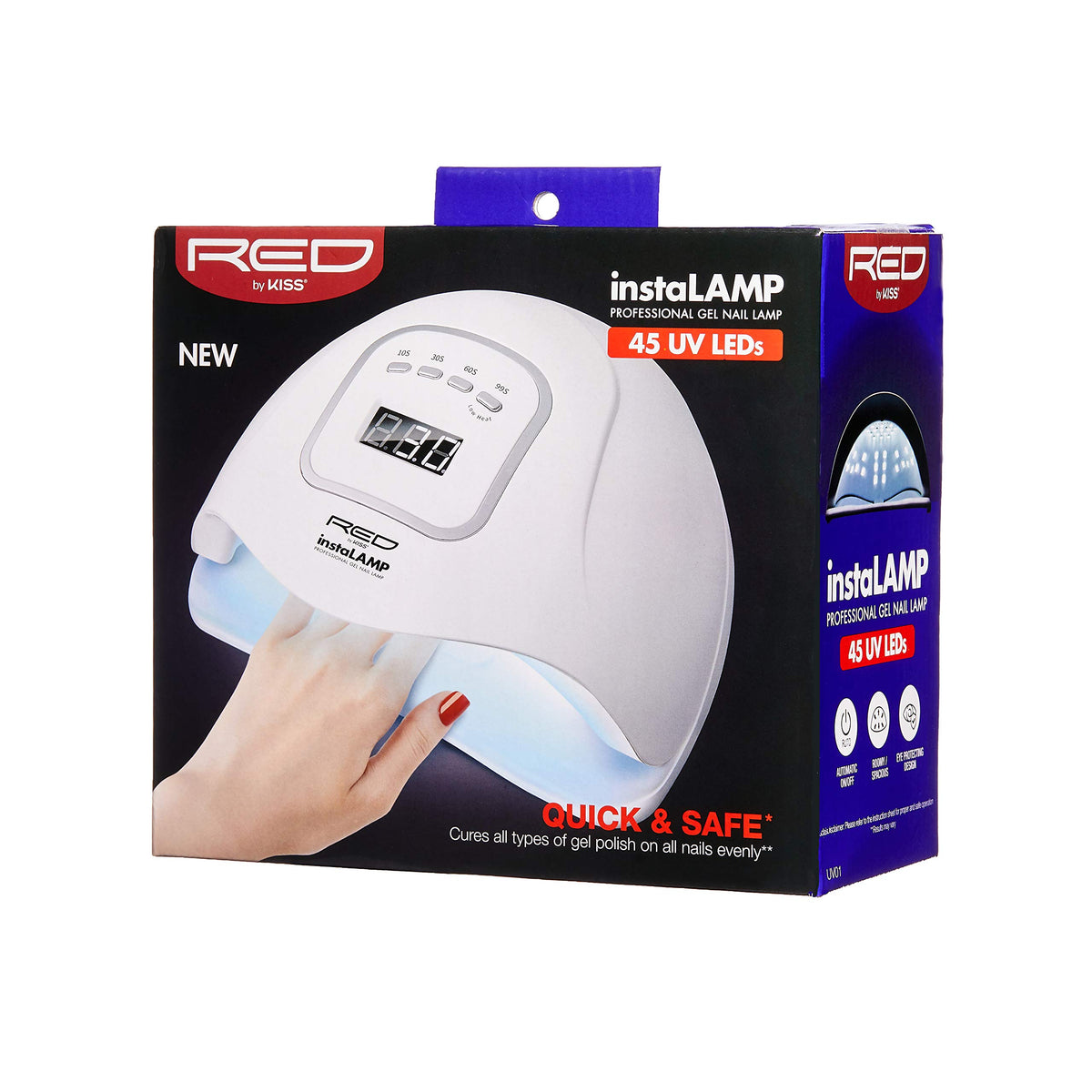 Red by Kiss instaLAMP Professional Gel Nail Lamp 45 UV LEDs with 4 Timers
