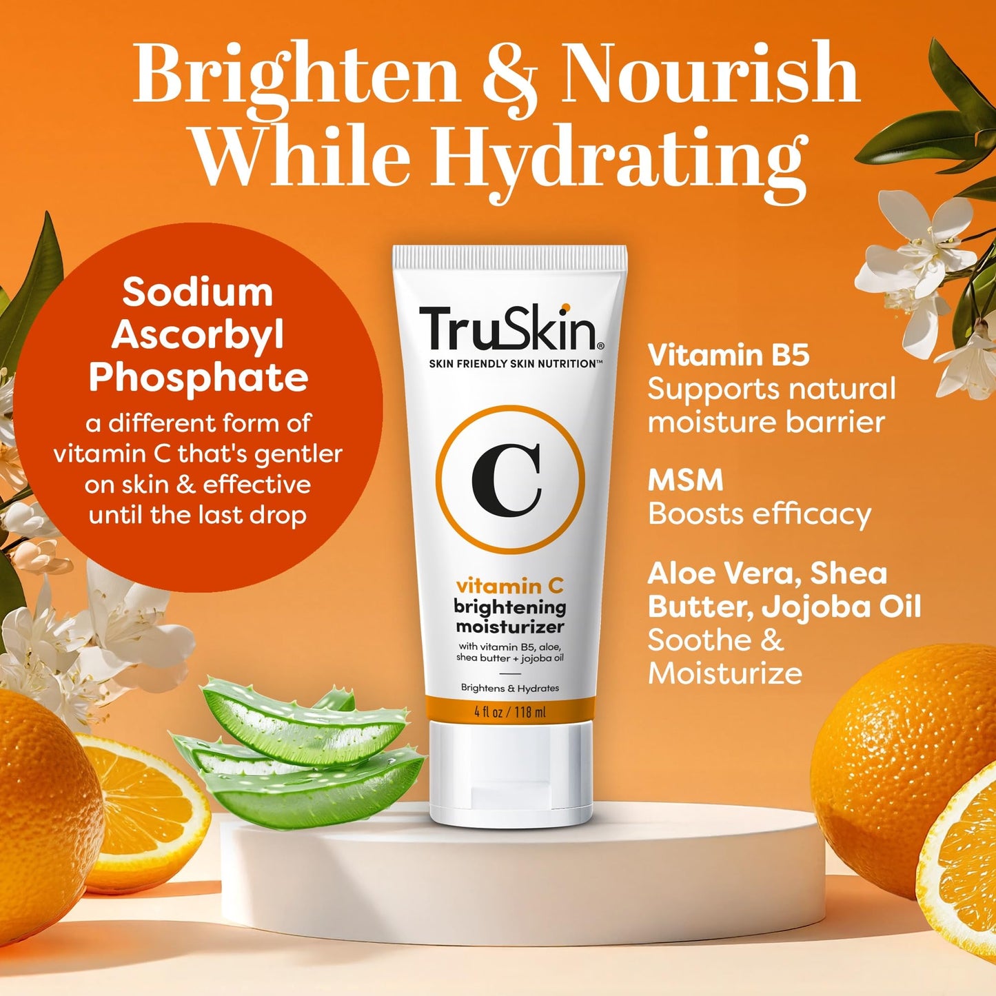 TruSkin Vitamin C Face Cream - Brightening & Hydrating Daily Moisturizer with Vitamin E, B5, Jojoba Oil & Green Tea - Smooth, Radiant-Looking Skin, 4 Beauty and Personal Care TruSkin