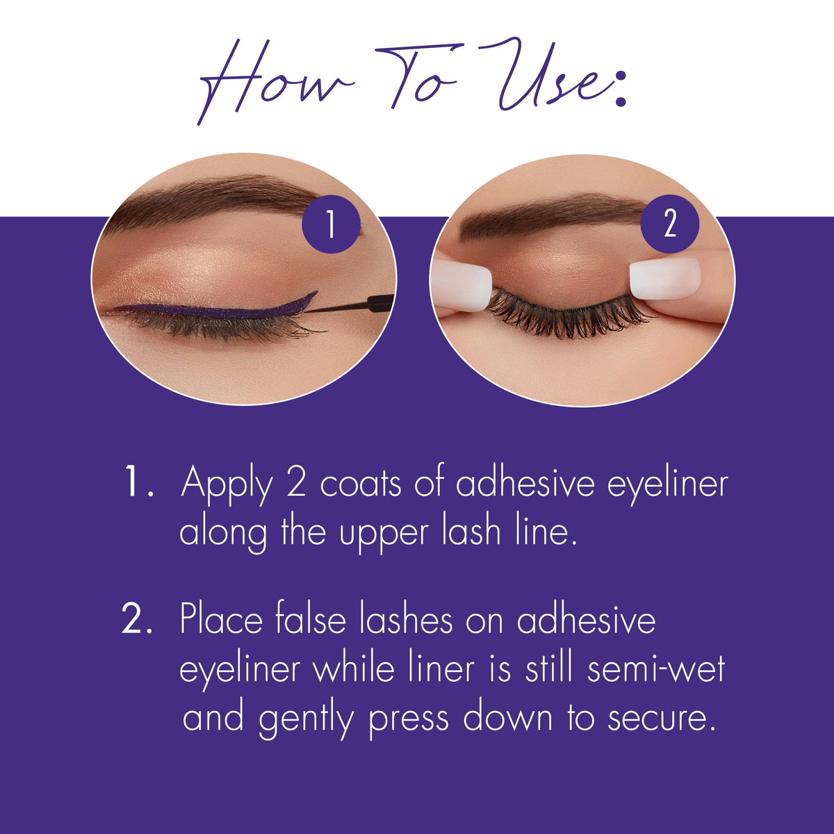 DUO Line It Lash It Adhesive Eyeliner - Metallic Purple, Waterproof, Long-Lasting Lash Glue Liner for Strip & Magnetic Lashes, 0.12 oz