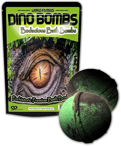 Kids Dino Bombs Dinosaur Bath Bombs - Fun XL Bathbombs for Kids - 5 Ounces Each - Kids Bath Fizzers - Turns Kids Bath Water Murky Green - 2 Pack Beauty & Personal Care The Bodacious Bath Co.