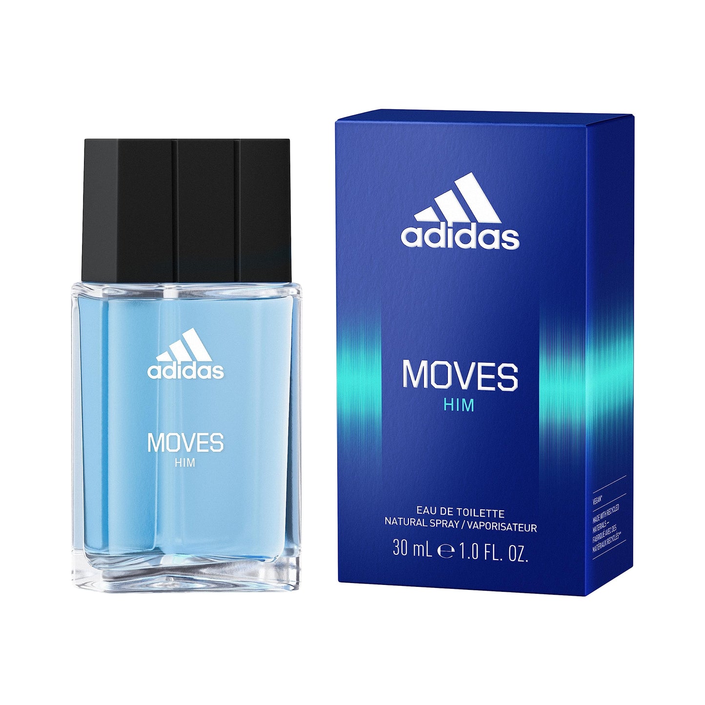 Adidas Moves Him Eau de Toilette 1 fl oz (Pack of 1), Notes of Green Apple, Cedarwood, Musk, Men's Fragrance, Long Lasting, Sporty Fragrance, Travel Beauty & Personal Care adidas