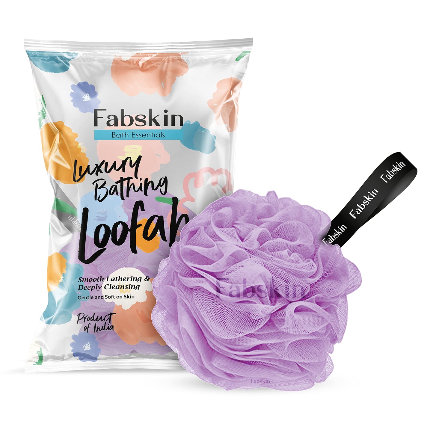 FABSKIN Loofah for Bathing - Bath Shower Loofah Sponge Scrubber Exfoliator for Women and Men - Bathing Sponge - Body Wash Scrub for Bathing - Bath Beauty and Personal Care FABSKIN