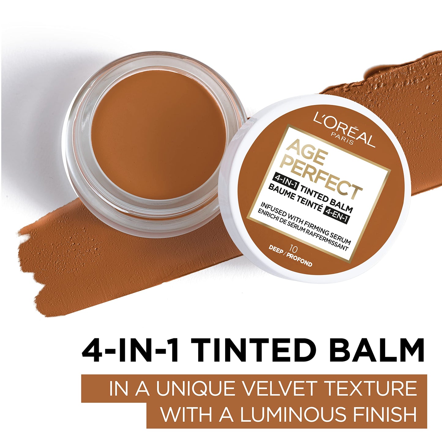 L'Oreal Paris Age Perfect 4-in-1 Tinted Face Balm Foundation with Firming Serum, Deep 10, 0.61 Ounce Beauty & Personal Care L'Oreal Paris