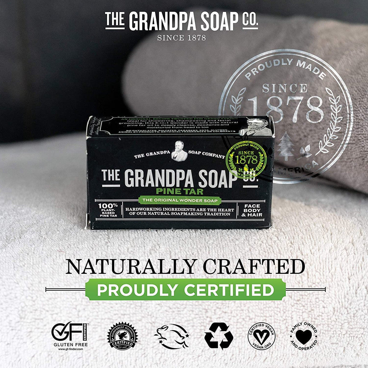 Grandpa's Soap Pine Tar 4.25 oz (Pack of 4) Beauty & Personal Care Grandpa's