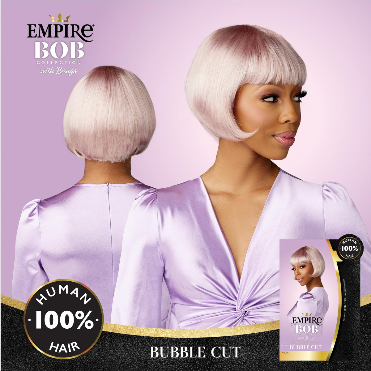 Sensationnel Empire Bob Humanhair Wig-Bubble Cut, ICYSILVER