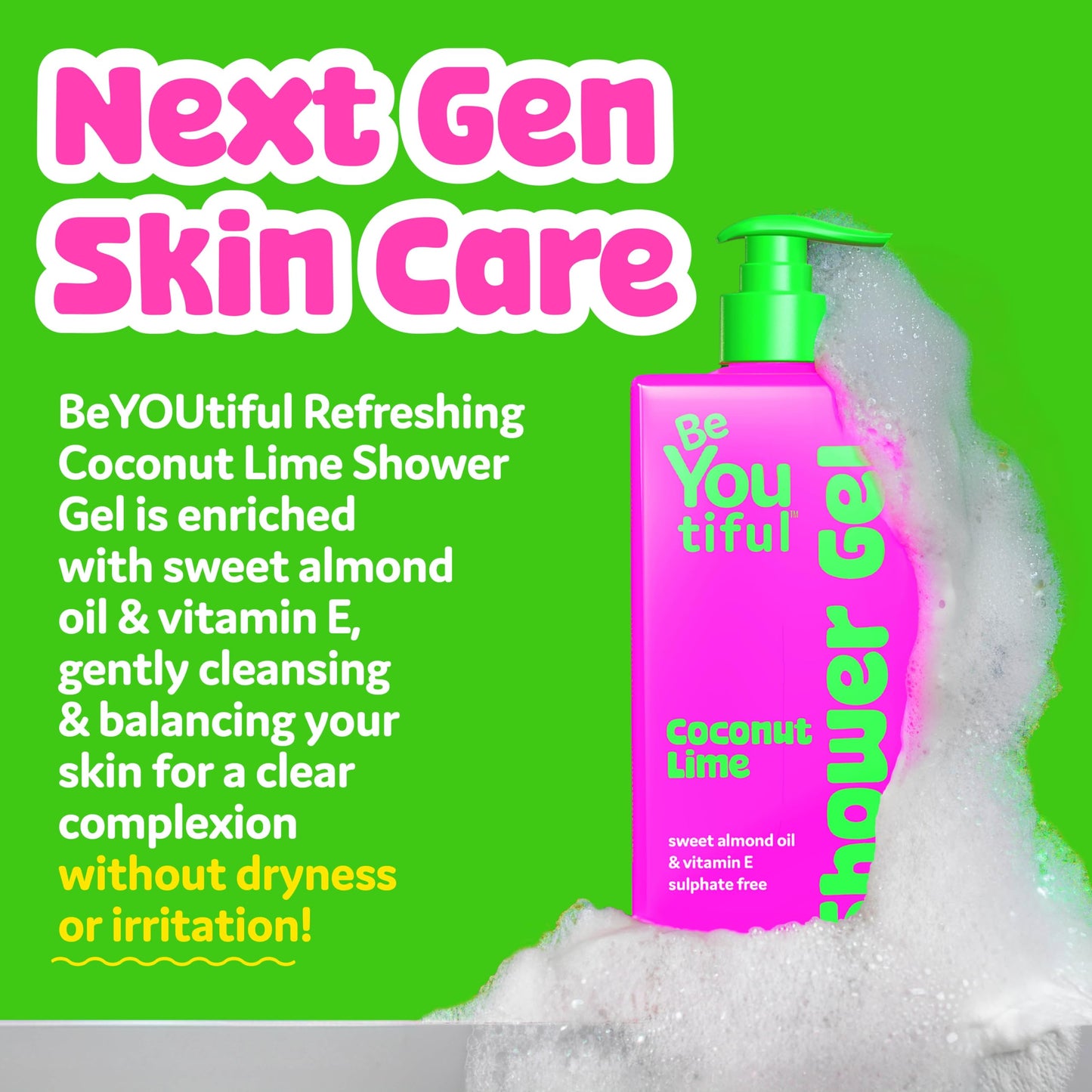 BeYoutiful Coconut Lime Body Wash Soap for Teens and KIds, Moisturizing Natural Ingredients for Sensitive Skin, Hydrating Shower Gel, Cruelty Free Beauty & Personal Care BeYoutiful