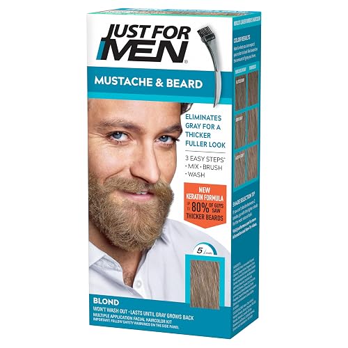 Just For Men Mustache & Beard, multiple uses Beard Dye for Men with Brush Included, With Keratin Biotin Aloe and Coconut Oil for Healthy Facial Hair Beauty & Personal Care Just for Men