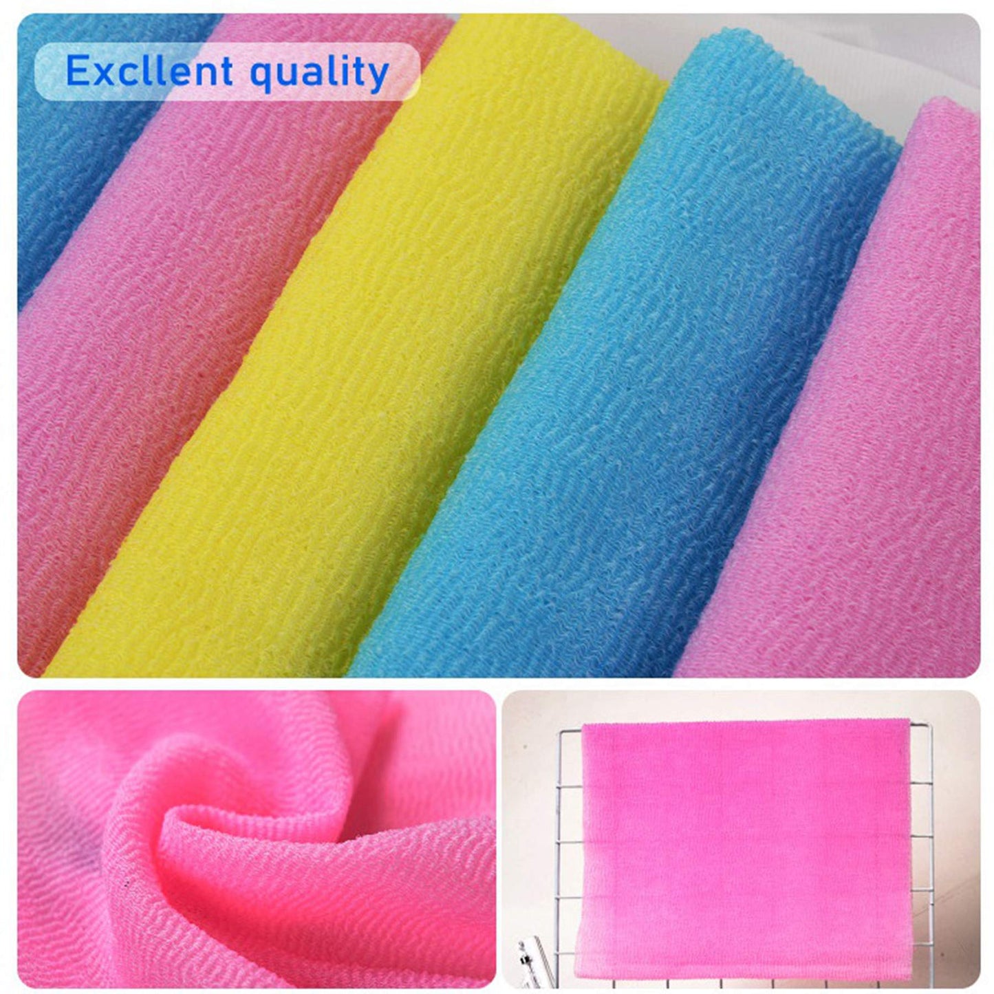 ARCH&M 12-Pack Premium Nylon Exfoliating Towel - 35-Inch Quick-Dry, Hygienic Japanese Washcloth for Body & Back - Durable, Machine Washable Beauty & Personal Care ARCH&M