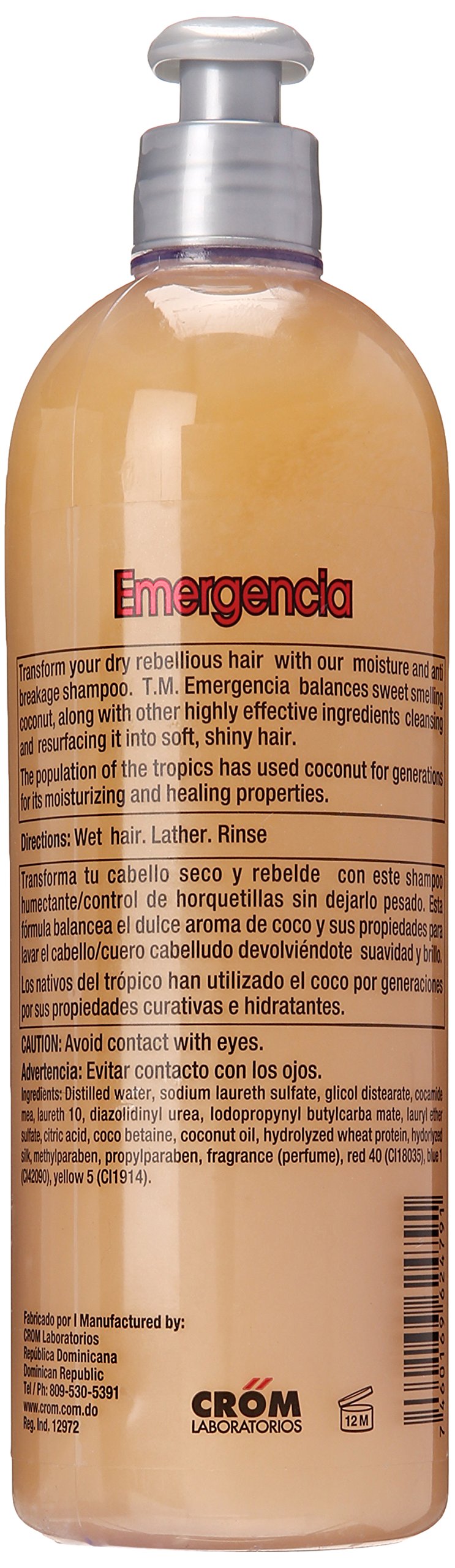 EMERGENCIA Toque Magico Coconut Intensive Moisture Split Ends Shampoo, 16 Oz, 16 Ounces Beauty & Personal Care Emergencia