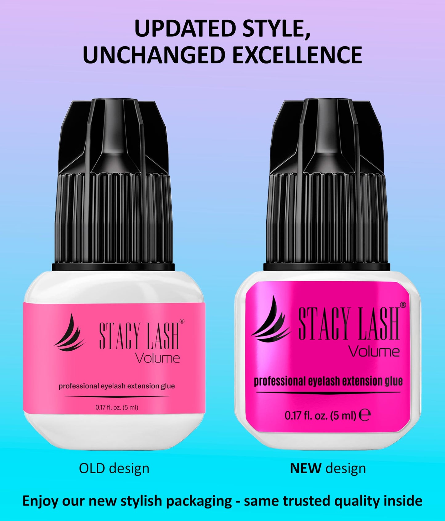 STACY LASH Volume Eyelash Extension Glue 0.17fl.oz/5ml/3-4 Sec Drying Time/Retention 6 Weeks/Black Adhesive/Professional Supplies/Pegamento de Beauty & Personal Care STACY LASH