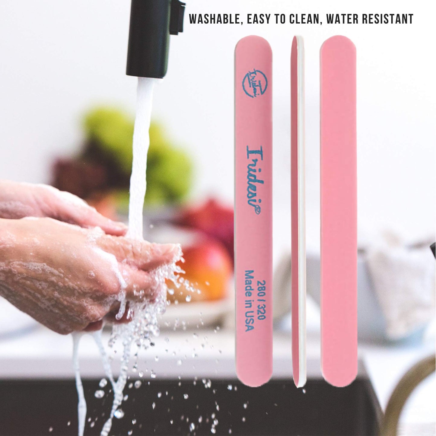 Nail Files and Buffers Premium Pink Light Pink 280 320 Washable Emery Boards 7 Inches Long 12 Pack Beauty & Personal Care Iridesi