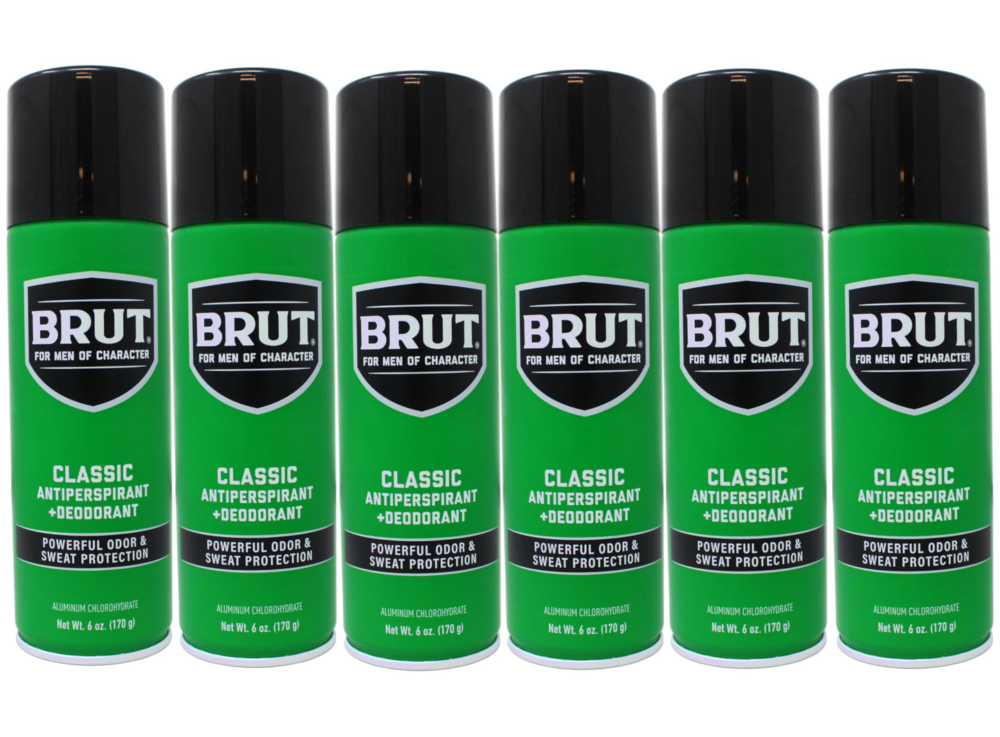 Brut Deodorant 6oz Aerosol Classic Scent(Anti-Perspirant) (6 Pack) Beauty and Personal Care Brut
