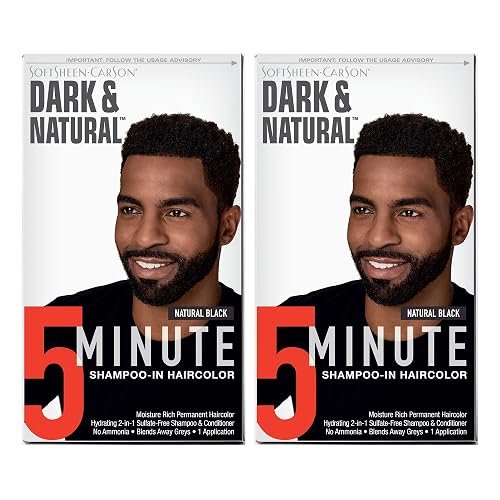 SoftSheen-Carson Dark & Natural Hair Color for Men 5 Minutes, Natural Looking Gray Coverage for Up To 6 Weeks, Shampoo-in Permanent Hair Dye, Ammonia Beauty & Personal Care SoftSheen