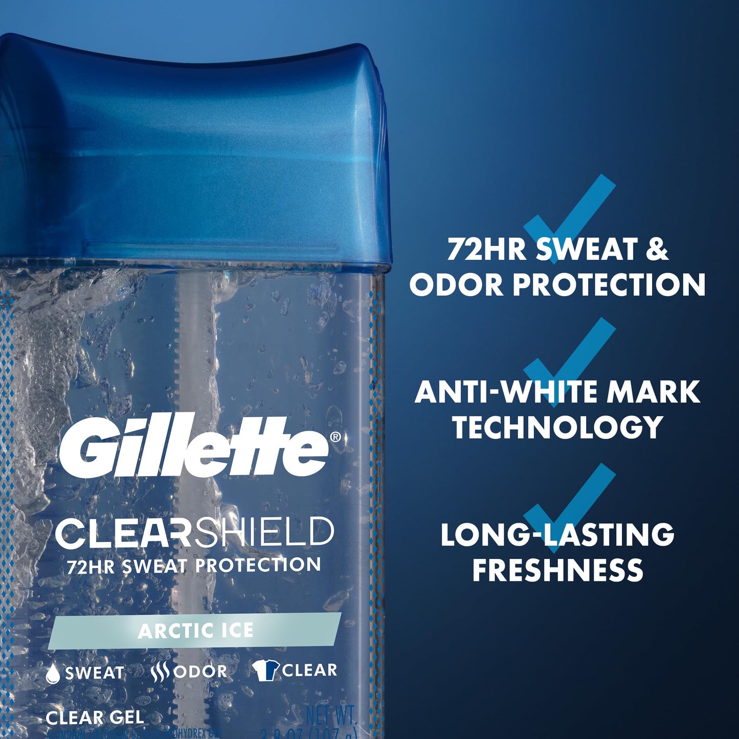 Gillette Antiperspirant and Deodorant for Men, 72hr Instant Sweat & Odor Protection, Long Lasting Freshness & Protection, Anti-White Mark Technology Beauty and Personal Care Gillette