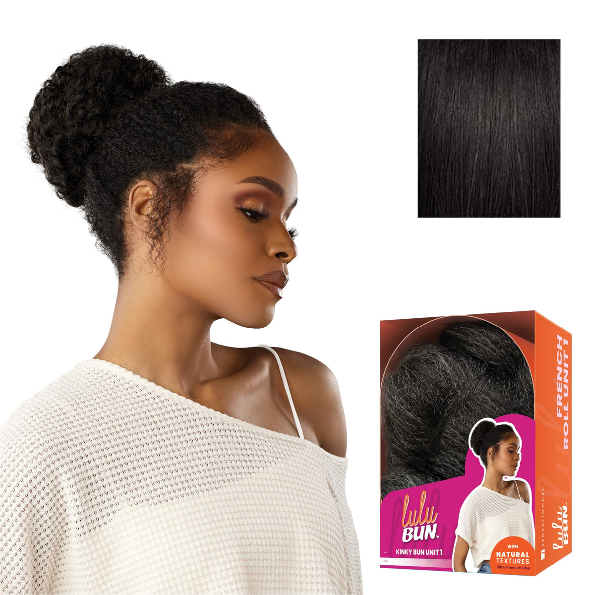 Sensationnel Lulubun Updo Hairextensions-Kinky Bun Unit 1,1B OFFBLACK