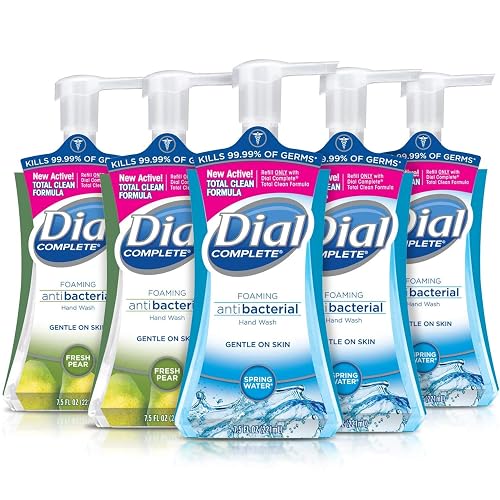 Dial Complete Antibacterial Foaming Hand Soap, 2-Scent Variety Pack, Spring Water/Fresh Pear, 7.5 Fluid Ounces Each , 5 count (Pack of 1) Beauty & Personal Care Dial