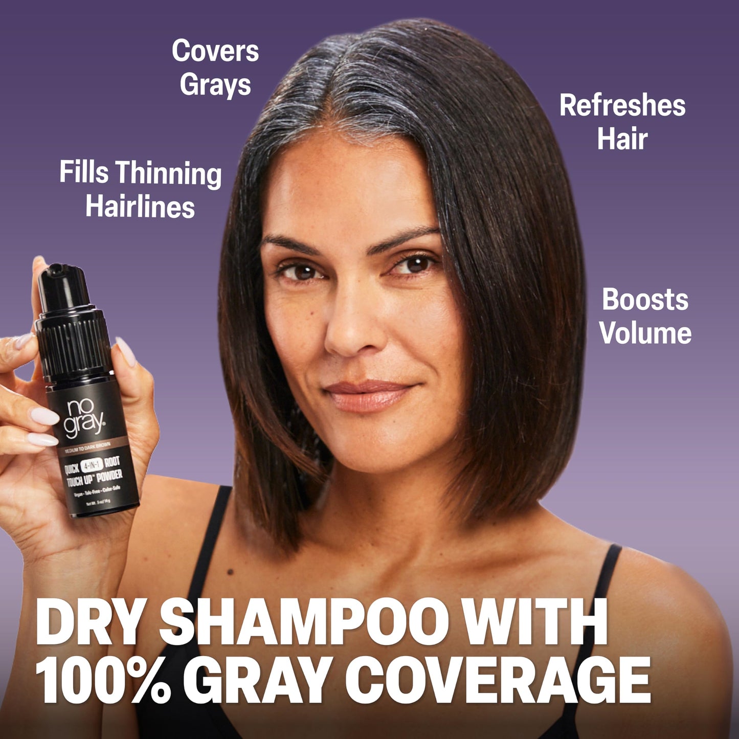 No Gray Quick 4-IN-1 Root Touch Up Powder Medium to Dark Brown Beauty & Personal Care No Gray