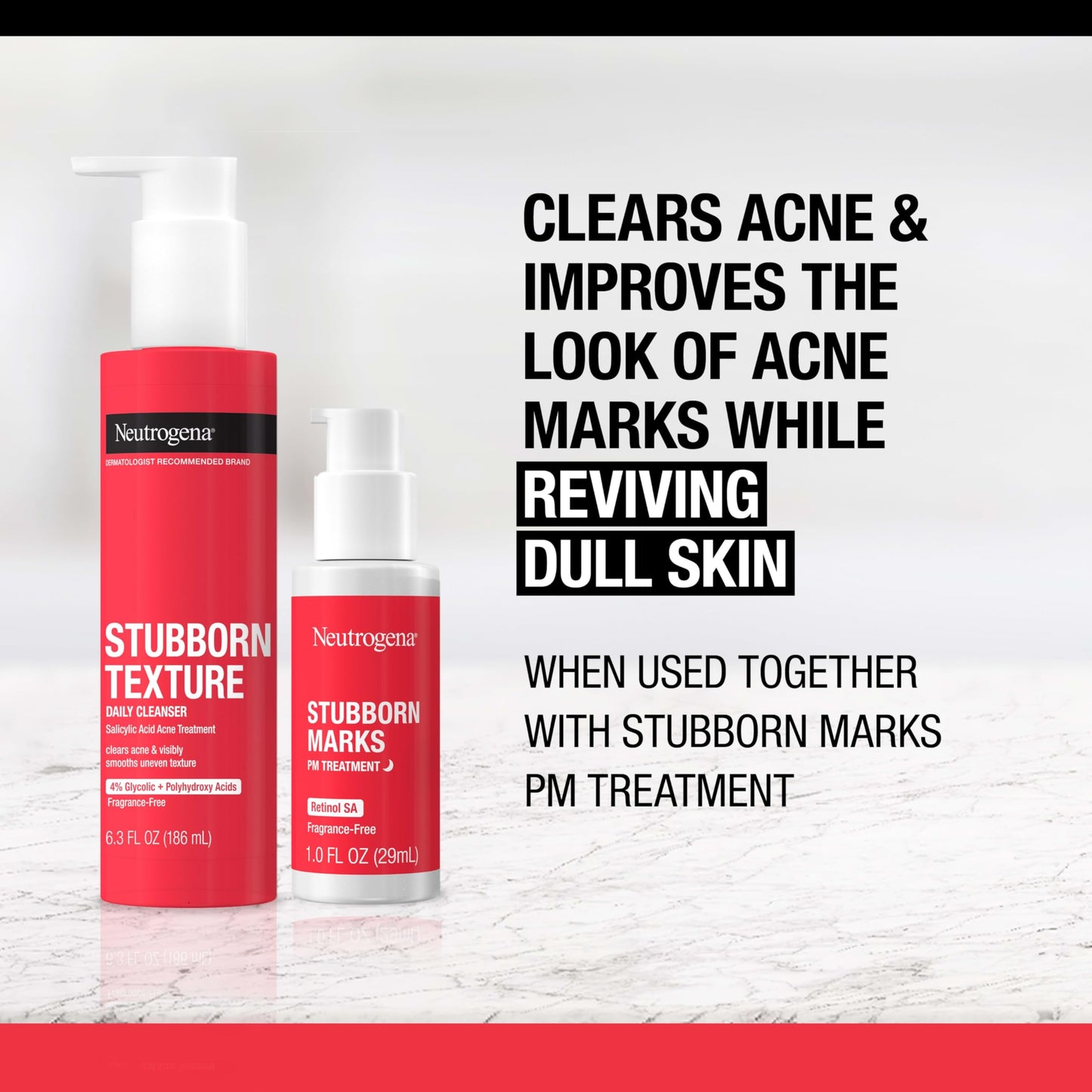 Neutrogena Stubborn Texture Daily Acne Facial Cleanser, Salicylic Acid Face Wash + Glycolic & Polyhydroxy Acids, Fragrance-Free, 6.3 fl. oz Beauty & Personal Care Neutrogena