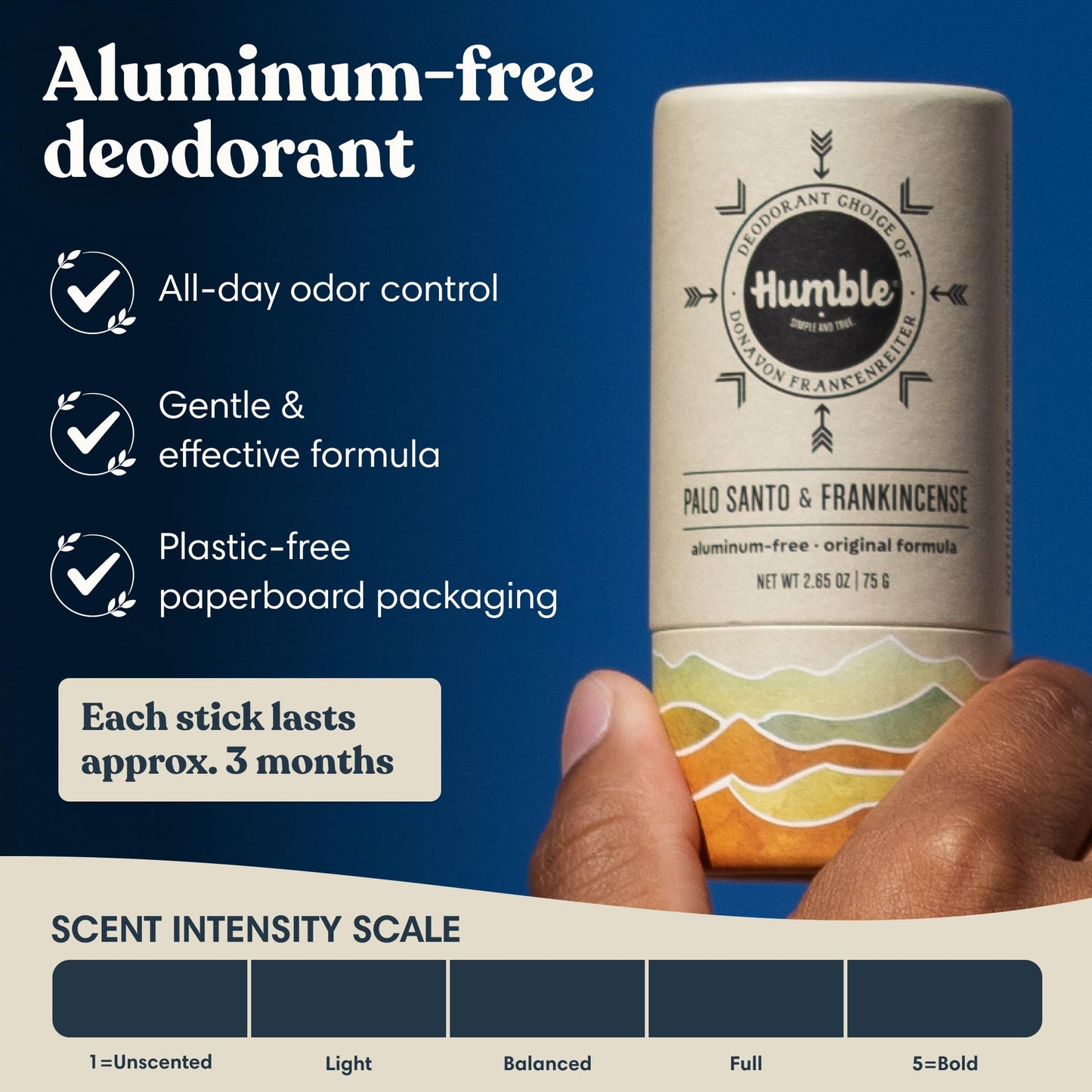 HUMBLE BRANDS Deodorant Stick, Palo Santo & Frankincense - Aluminum-Free Deodorant for Women & Men with Baking Soda, Essential Oils & Beeswax Beauty and Personal Care HUMBLE SIMPLE AND TRUE.