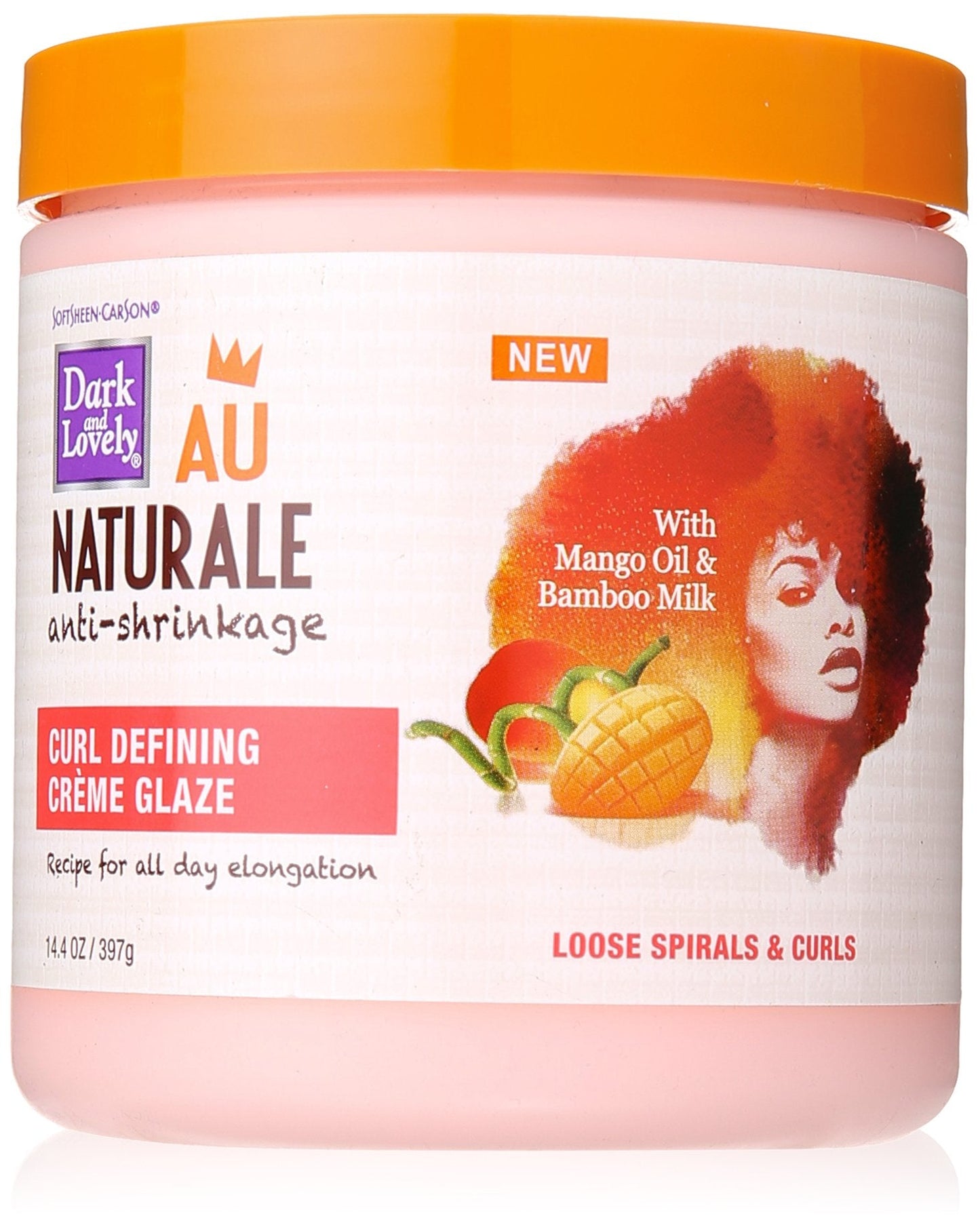 SoftSheen-Carson Dark and Lovely Au Naturale Anti-Shrinkage Curly Hair Products, Curl Defining Creme Glaze, Mango Oil and Bamboo Milk, Defines Loose Beauty & Personal Care SoftSheen