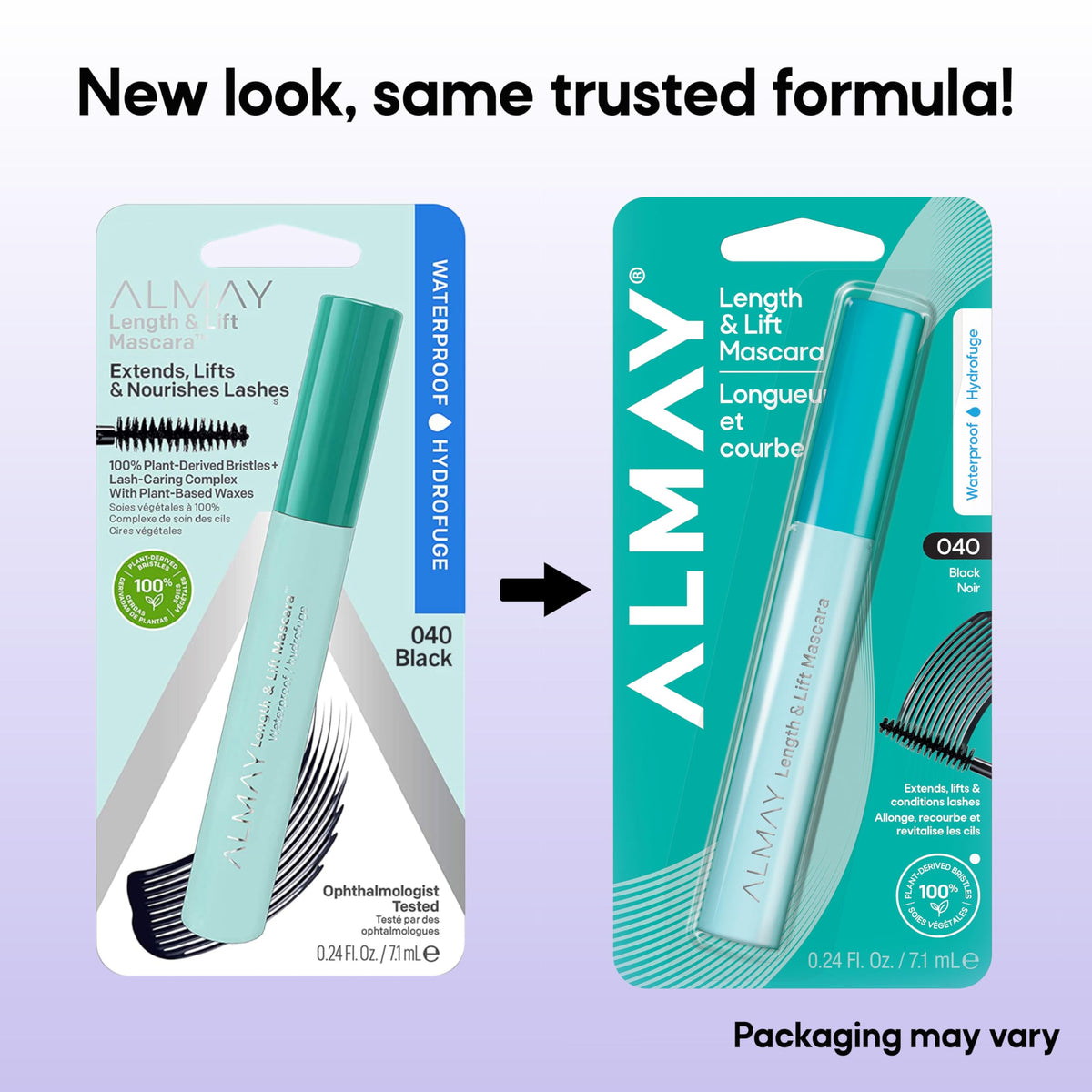 Almay Lengthening Mascara, Volume & Lift, Eye Makeup, Hypoallergenic and-Fragrance Free, 040 Waterproof Black, 0.24 fl oz. Beauty & Personal Care Almay