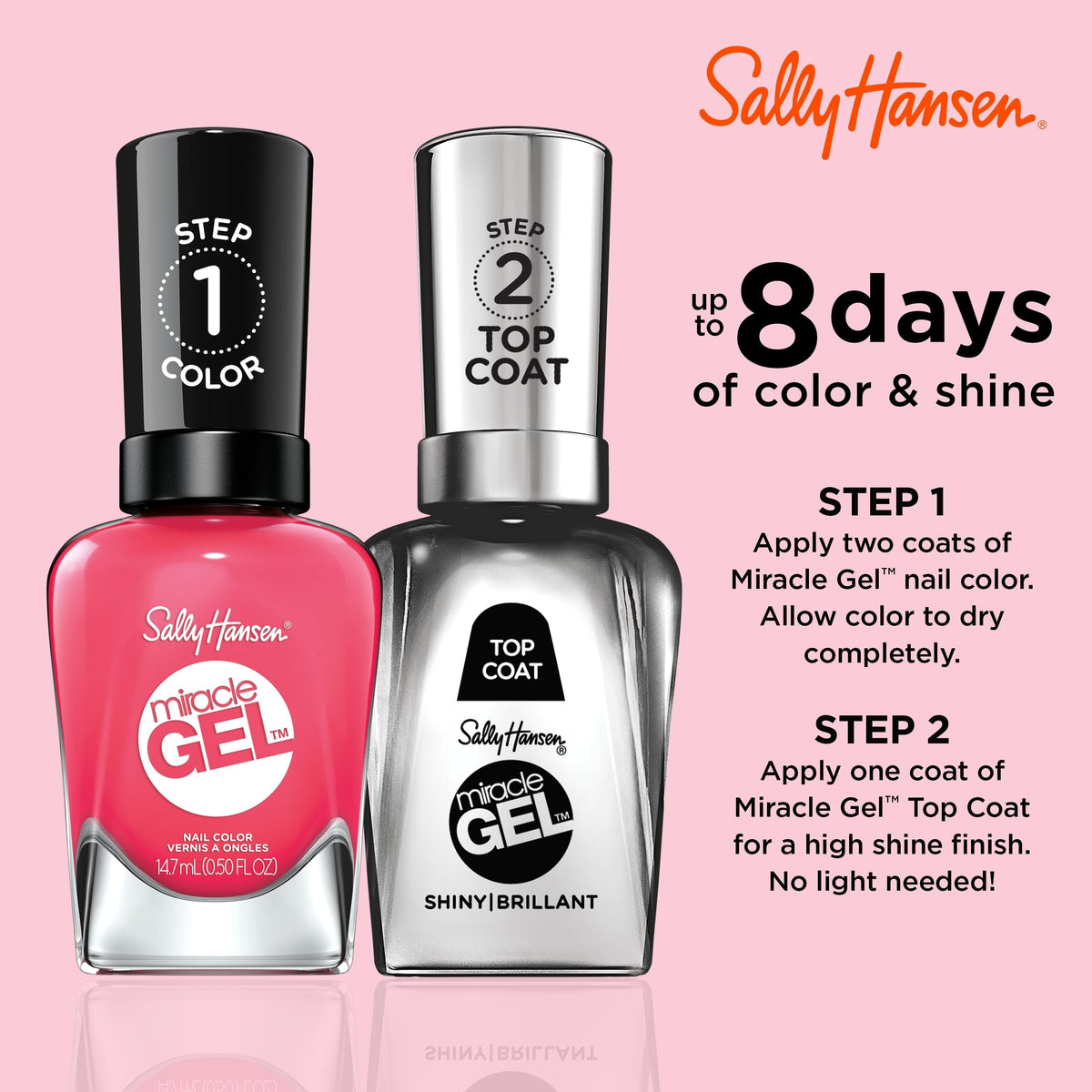 Sally Hansen Miracle Gel Salon Quality Nail Polish | Gel-Like Formula, Two-Step System, No UV Light Needed, Long Lasting | Opaque, Glossy | 339 Beauty & Personal Care Sally Hansen
