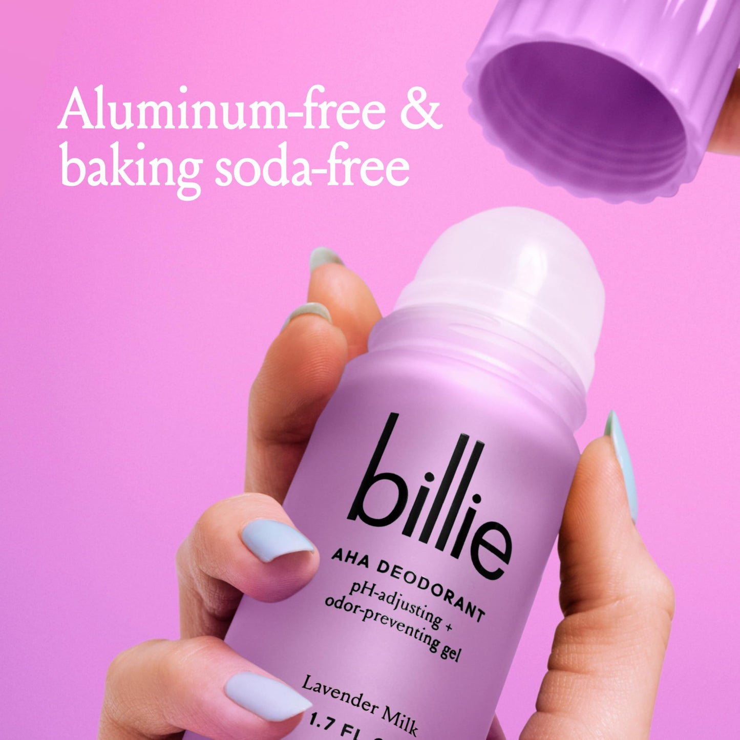 Billie AHA Deodorant 24-hour Odor-Preventing Gel, Aluminum-Free, Lavender Milk, 1.7oz Beauty and Personal Care Billie