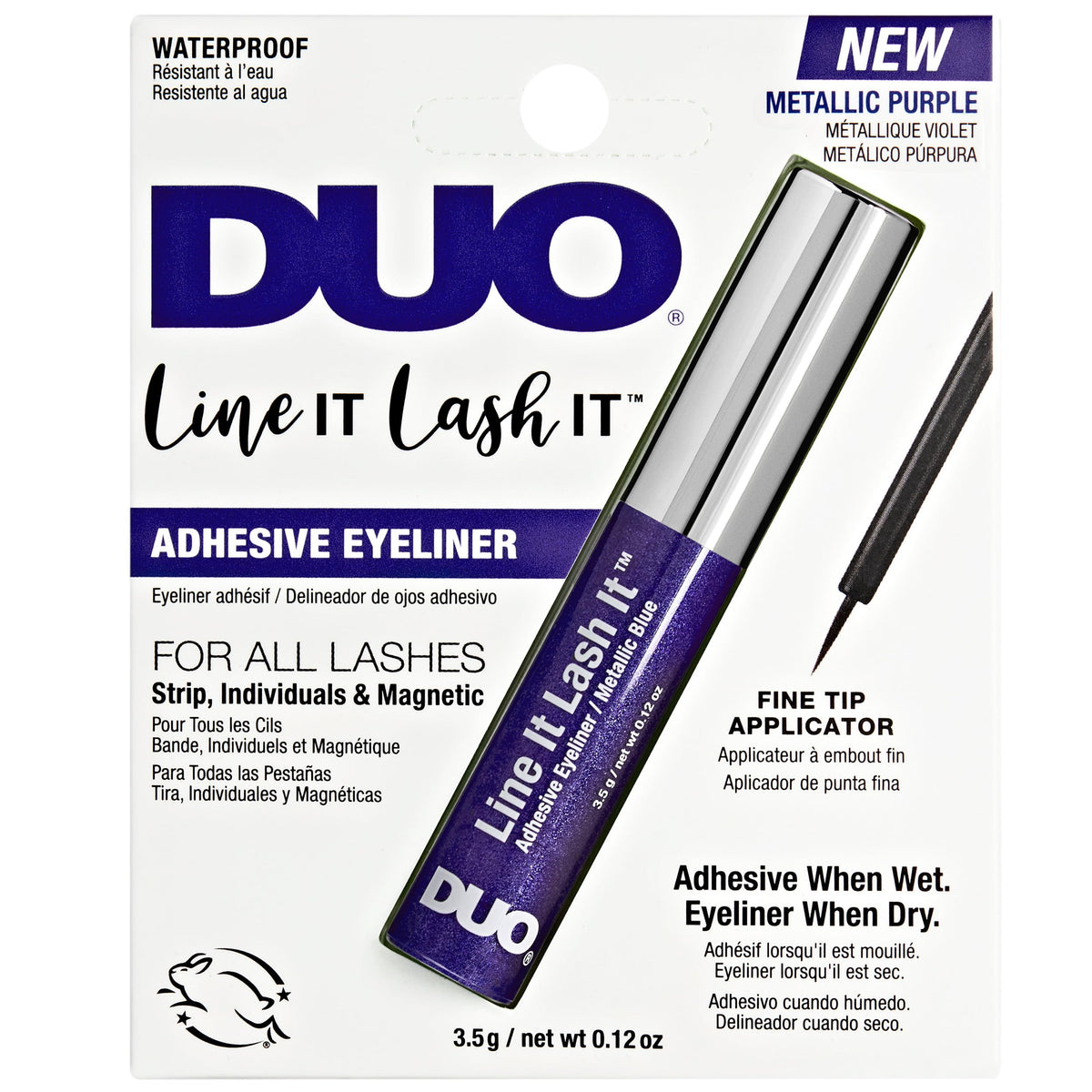 DUO Line It Lash It Adhesive Eyeliner - Metallic Purple, Waterproof, Long-Lasting Lash Glue Liner for Strip & Magnetic Lashes, 0.12 oz