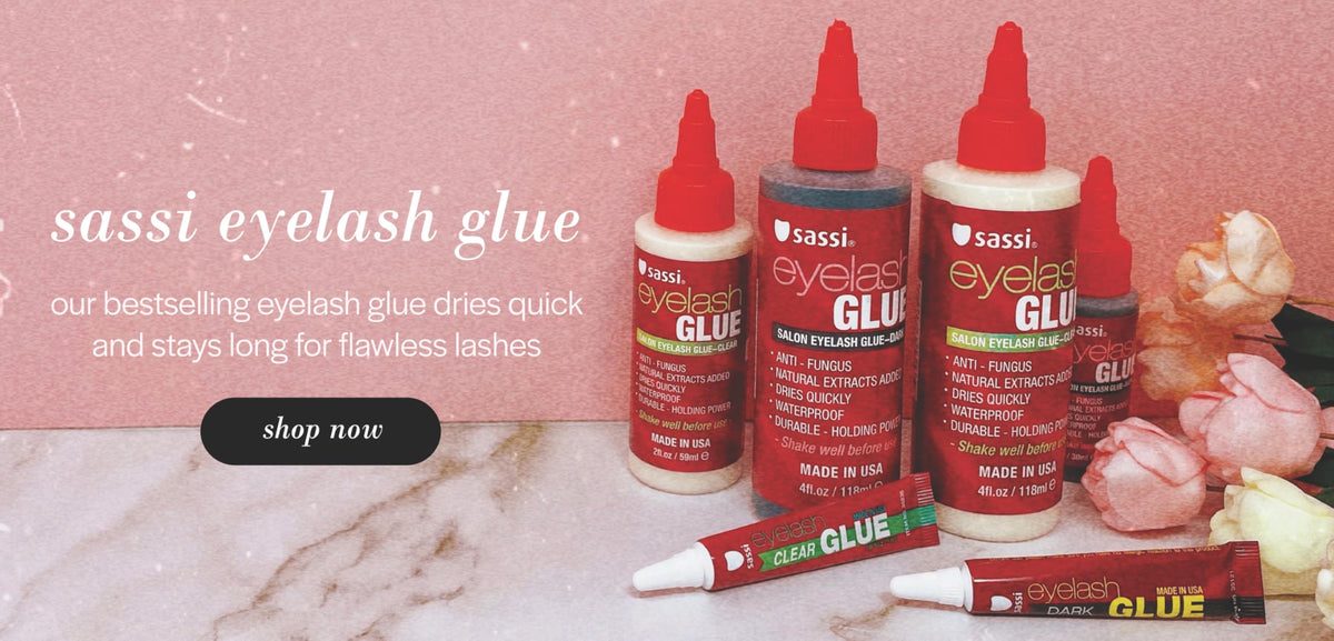 Sassi Eyelash Glue Clear 2oz | Quick-Drying, Natural Extract Formula, Waterproof, Durable Hold, Long-Lasting, Lash Adhesive | Made in USA