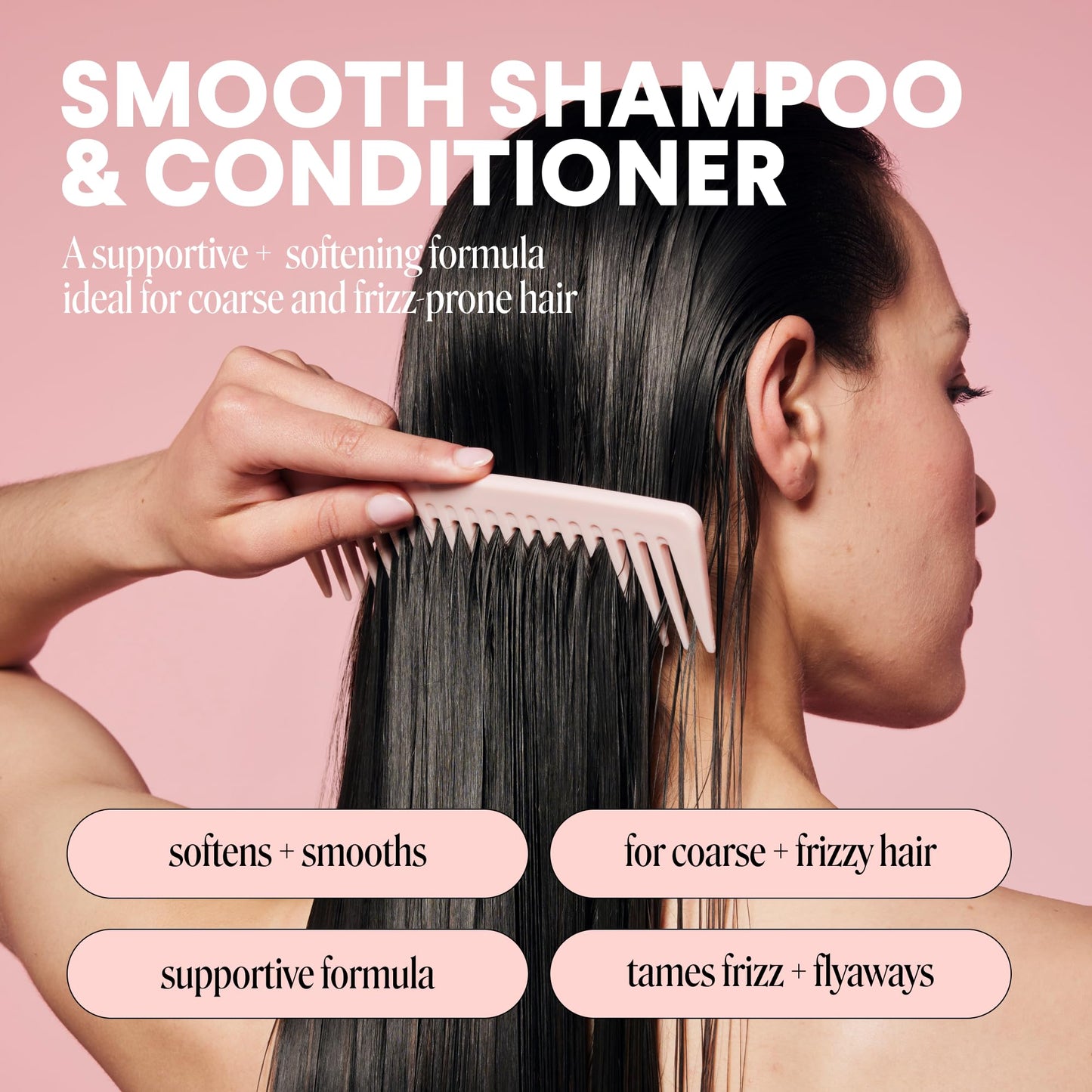 MONDAY HAIRCARE Smooth Shampoo + Conditioner Bathroom Set (2 Count) 27 oz Each For Frizzy, Coarse & Curly Hair Made with Coconut Oil, Shea Butter Beauty & Personal Care MONDAY HAIRCARE