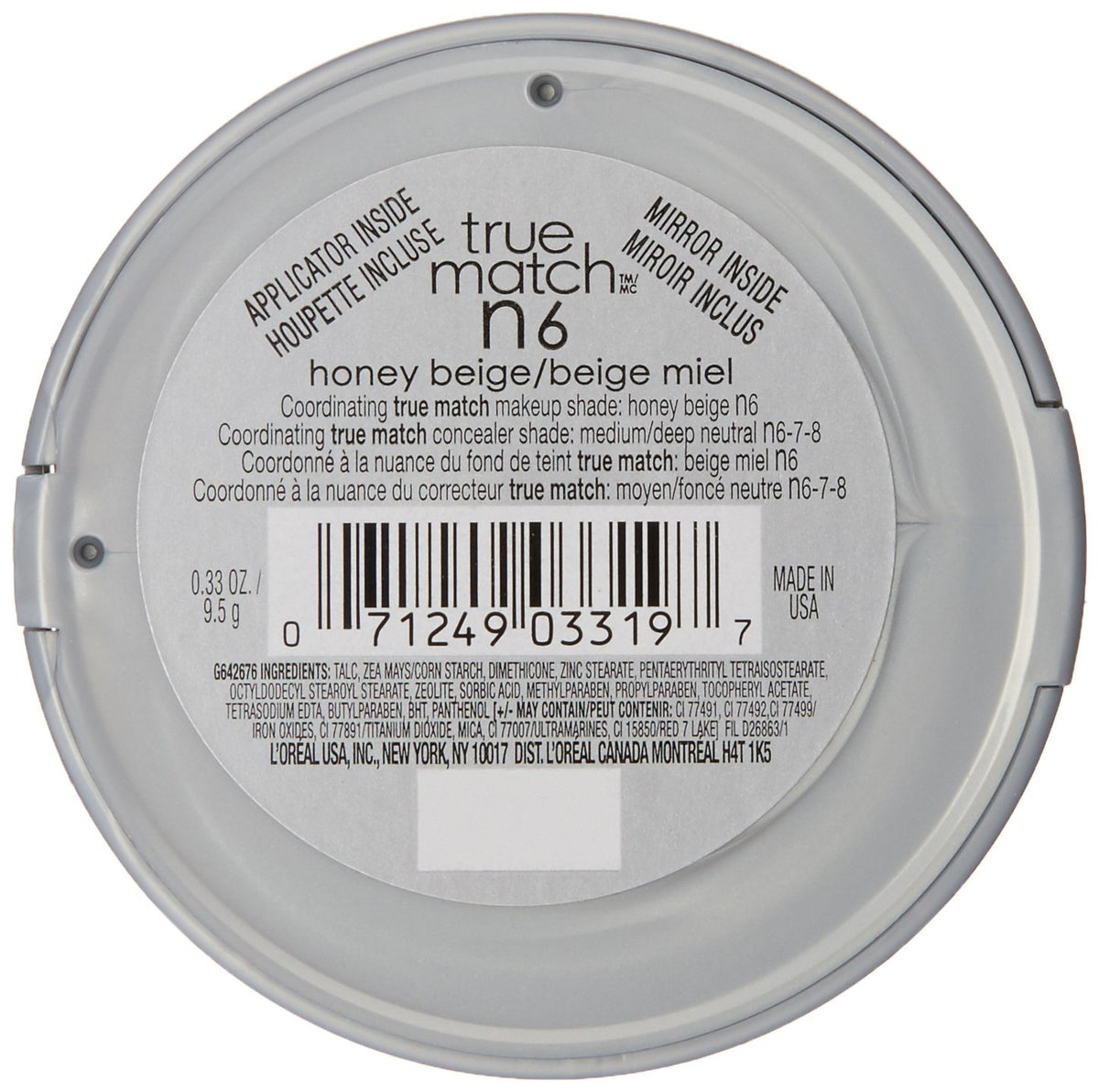 L'Oréal Paris True Match Super-Blendable Powder, Honey Beige, 0.33 oz.