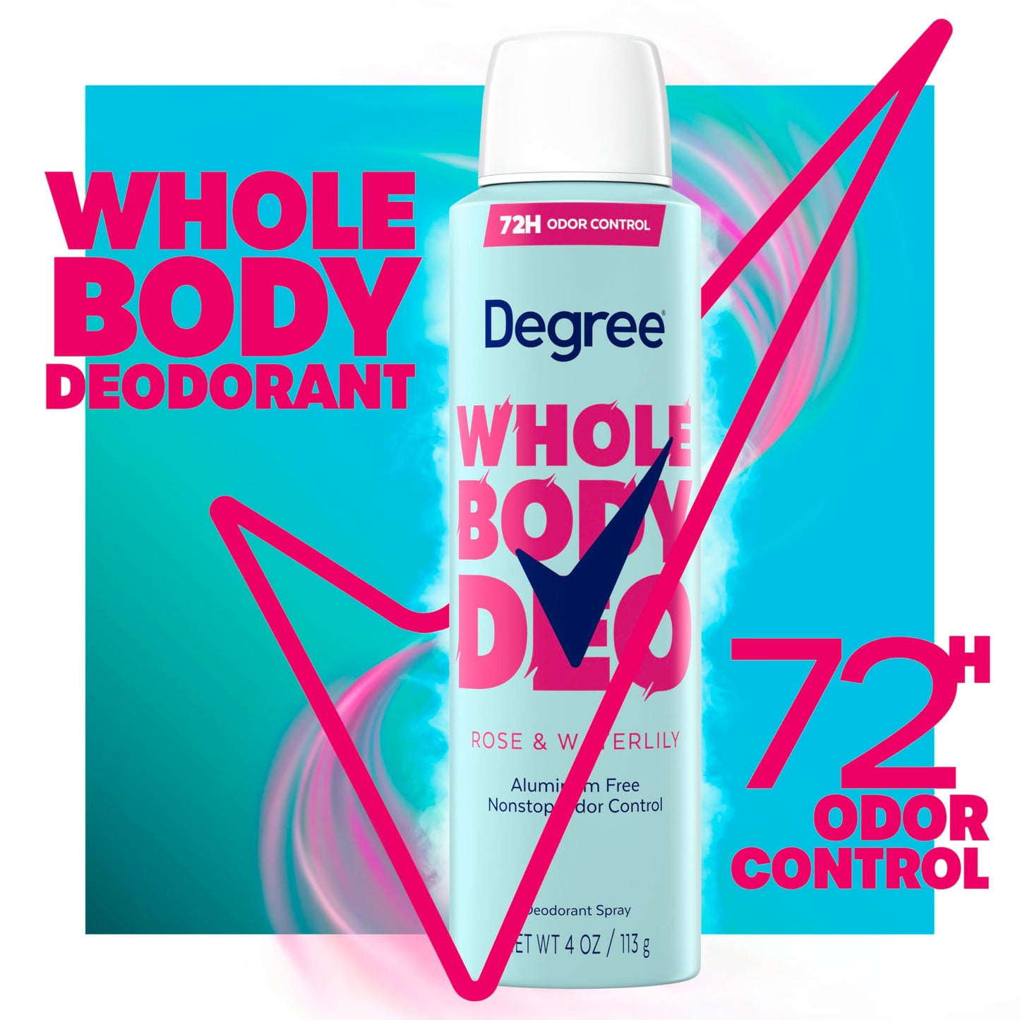 Degree Women Whole Body Deodorant Spray, Rose & Waterlily Scent, Aluminum Free 72H Odor Protection 4 oz Beauty and Personal Care Degree