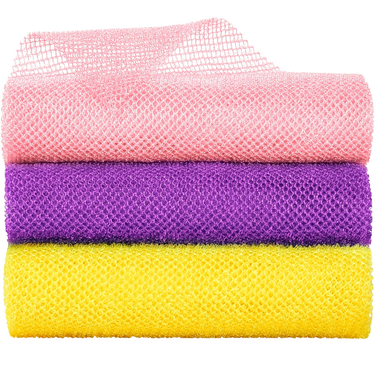 Metene 3 Pieces African Exfoliating Net, Colorful African Net Cloth, Long African Net Sponge Body Scrubber for Use in Shower, Bath Shower Wash Cloth Beauty and Personal Care Metene