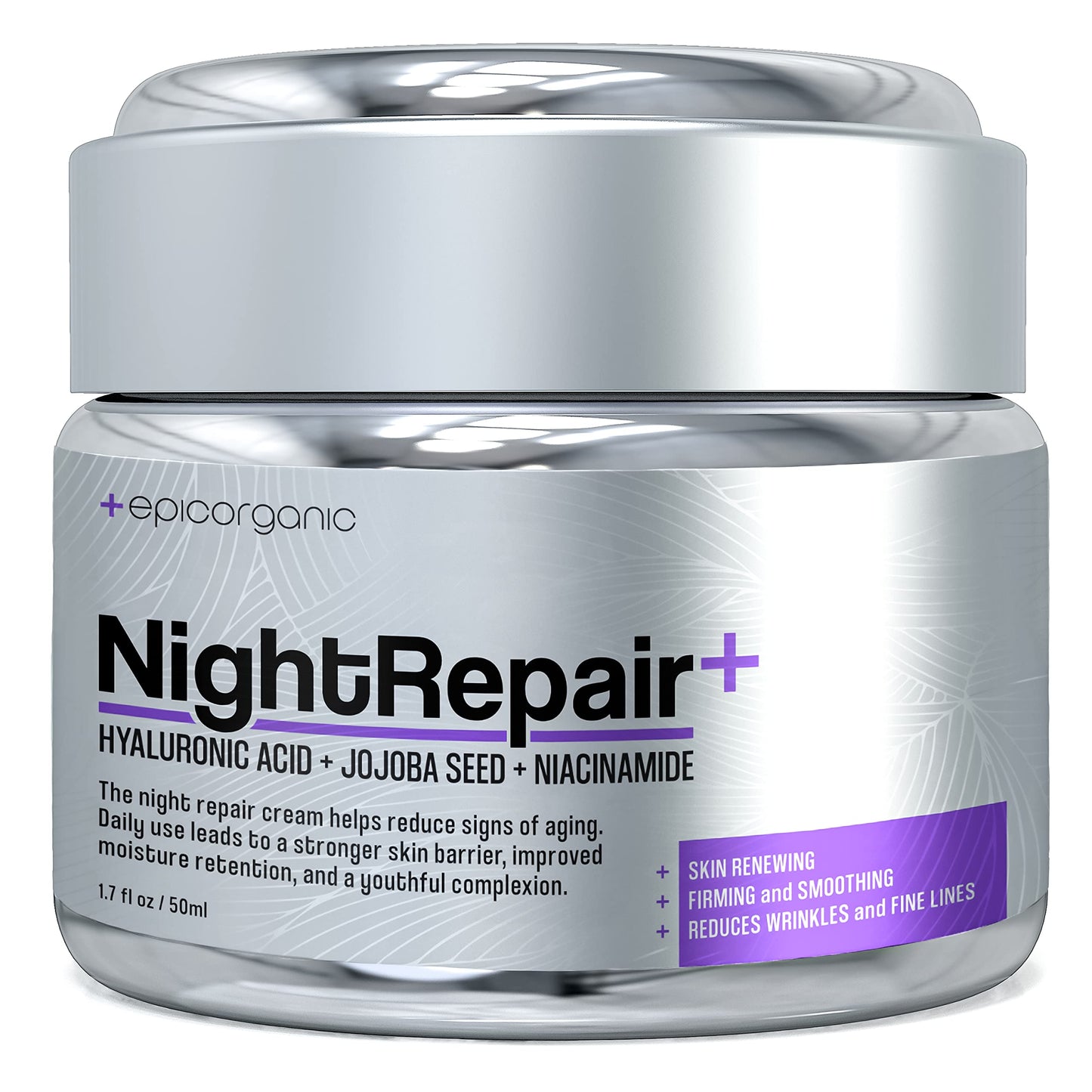 Epic Organic Night Repair | Anti Wrinkle Night Cream for Women | Anti Aging Night Cream with Hyaluronic Acid and Collagen | Night Moisturizer for Face Beauty & Personal Care Epic Organicum