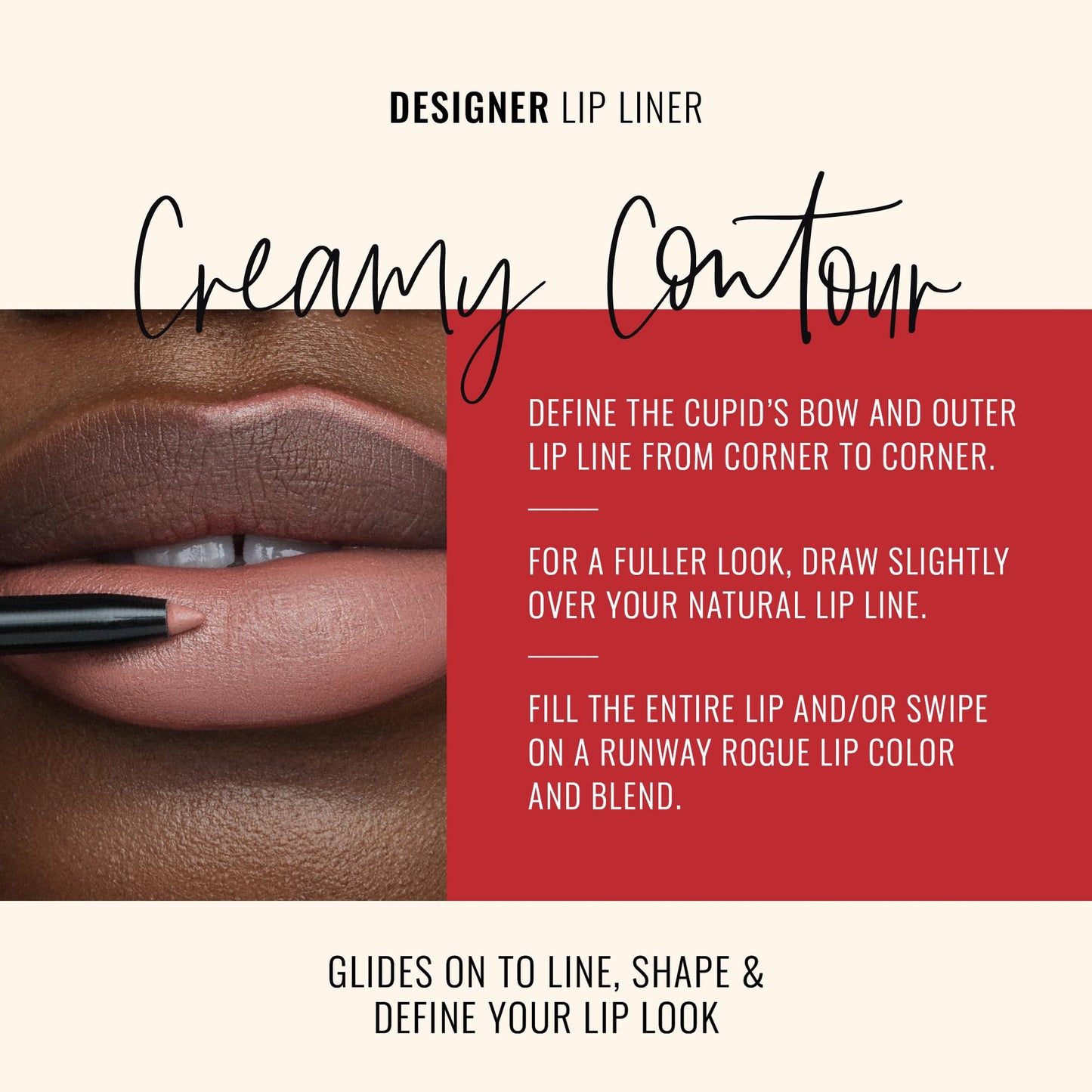 Runway Rogue Designer Liner Lip Pencil, Matte Light Sandy-Beige Lip Liner Pencil and Lip Liner Sharpener, ‘Spotlight’ Beauty & Personal Care Runway Rogue
