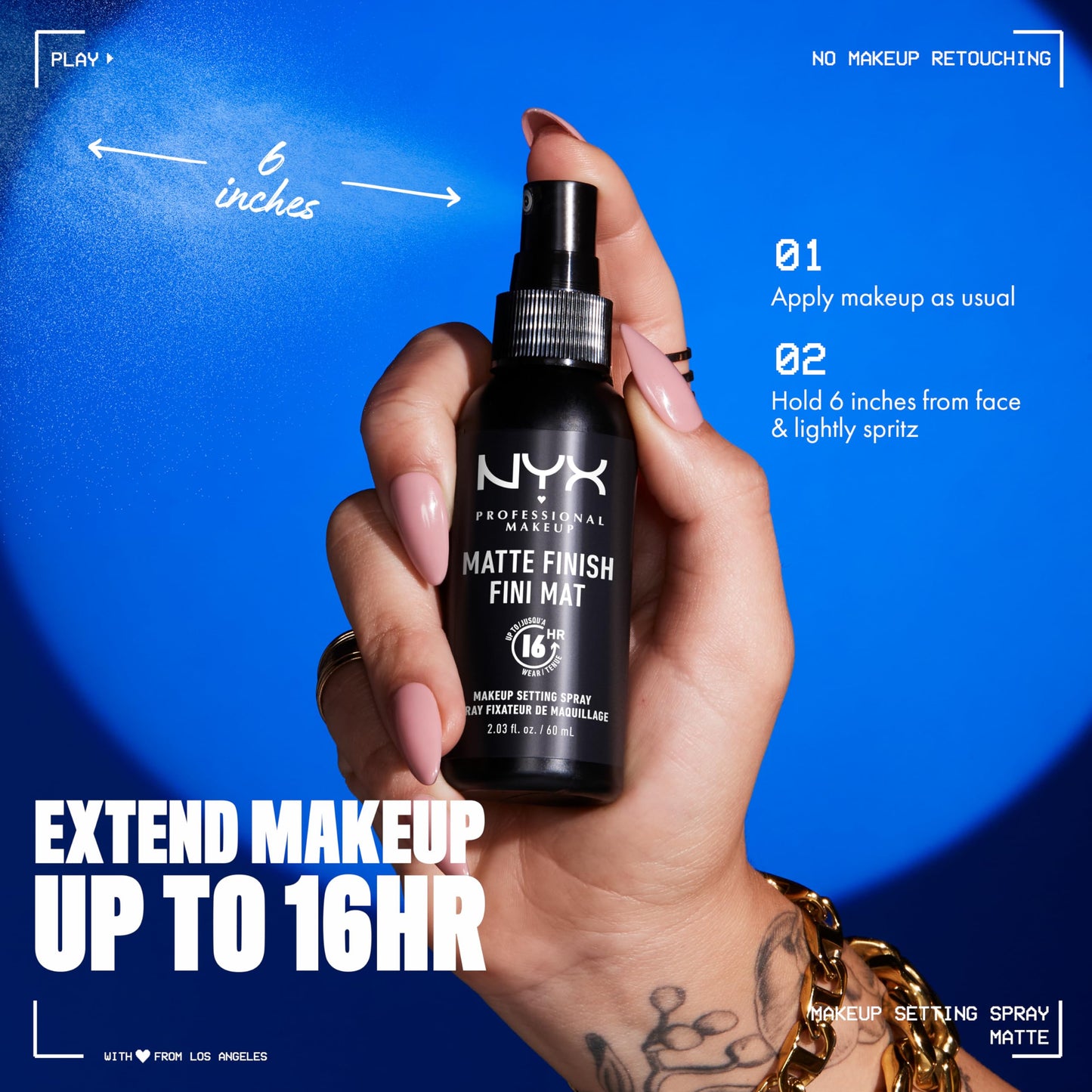 NYX PROFESSIONAL MAKEUP Makeup Setting Spray - Matte Finish, Long-Lasting Face Mist for up to 16HR Wear, Vegan Formula (Pack of 2) Beauty & Personal Care NYX PROFESSIONAL MAKEUP