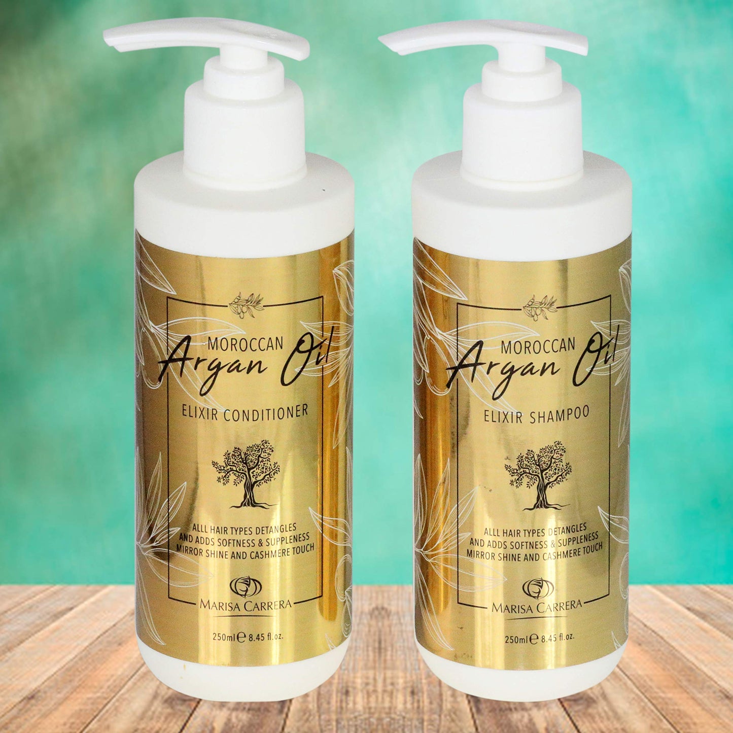 Marisa Carrera Moroccan Argan Oil Elixir Shampoo & Conditioner. Volumizing & Moisturizing, Gentle on Curly & Color Treated Hair, for Men & Women.250 Beauty & Personal Care MC
