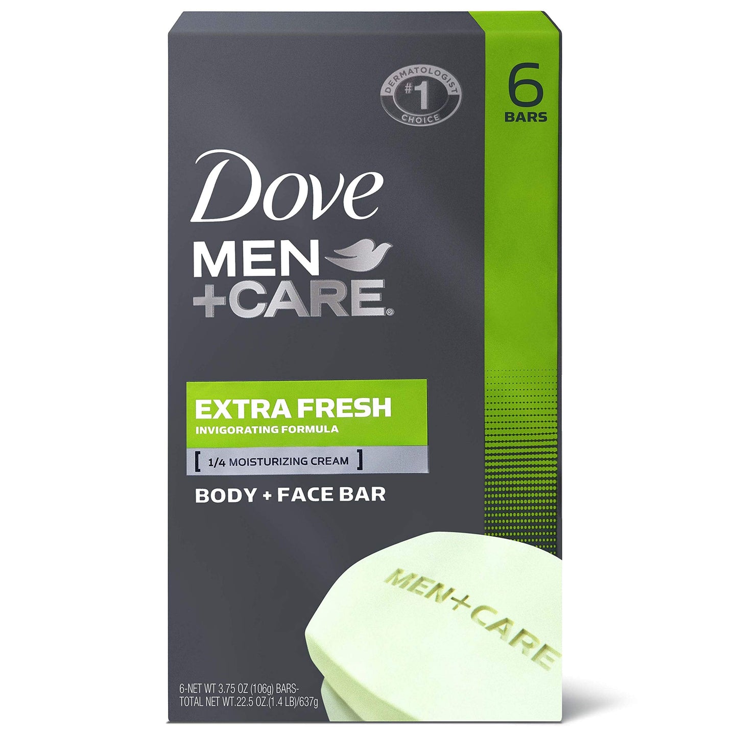 Dove Men+Care Bar 3 in 1 Cleanser for Body, Face, and Shaving to Clean and Hydrate Skin Extra Fresh More Moisturizing Than Bar Soap 3.75 oz, 6 Bars Beauty & Personal Care DOVE MEN + CARE