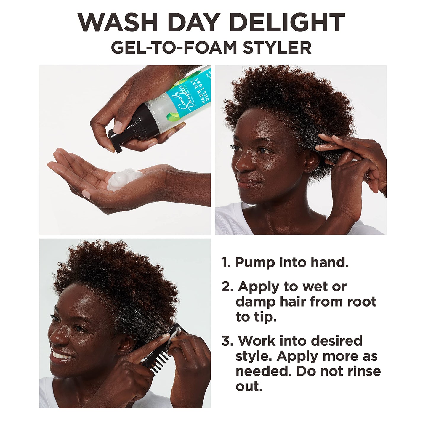 Carol's Daughter Wash Day Delight Hair Gel to Foam Mousse Styler and Hair Detangler for Curls with Aloe, Natural-looking Hold 8.5 fl oz Beauty & Personal Care Carol's Daughter