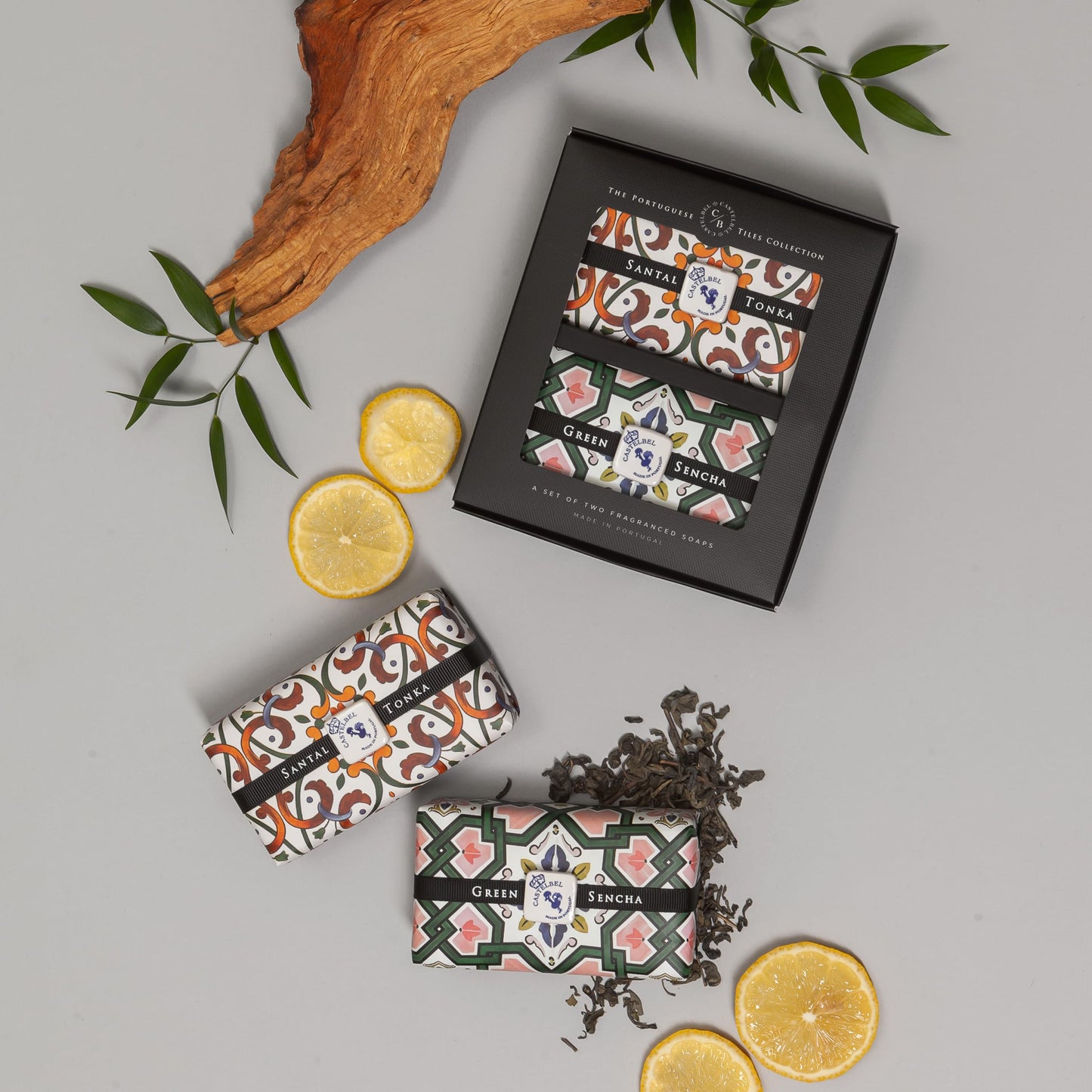 Castelbel Vegetable Base Soap Bars, Set of 2 (200 g each), Paper Wrapped Tiles Collection (2 x 200g, Lavender Chamomile & Santal Tonka) Beauty & Personal Care Castelbel