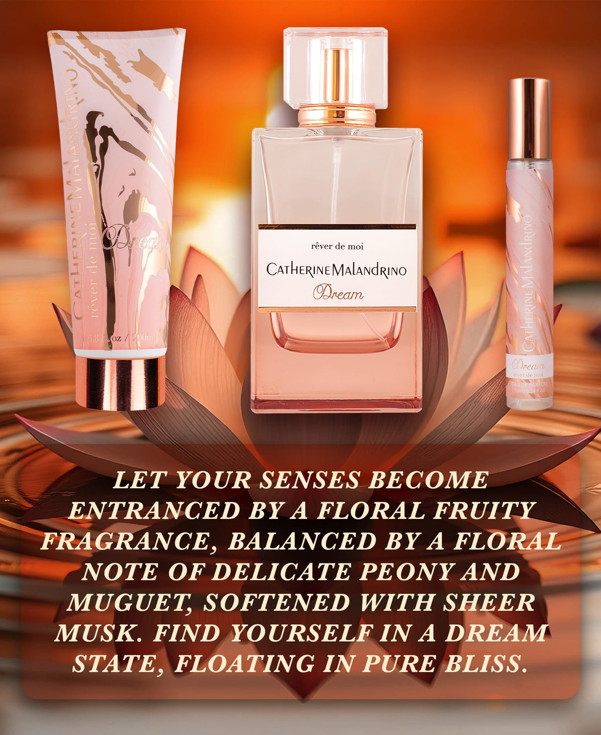 Catherine Malandrino Dream Eau de Parfum Gift Set, 3 piece.