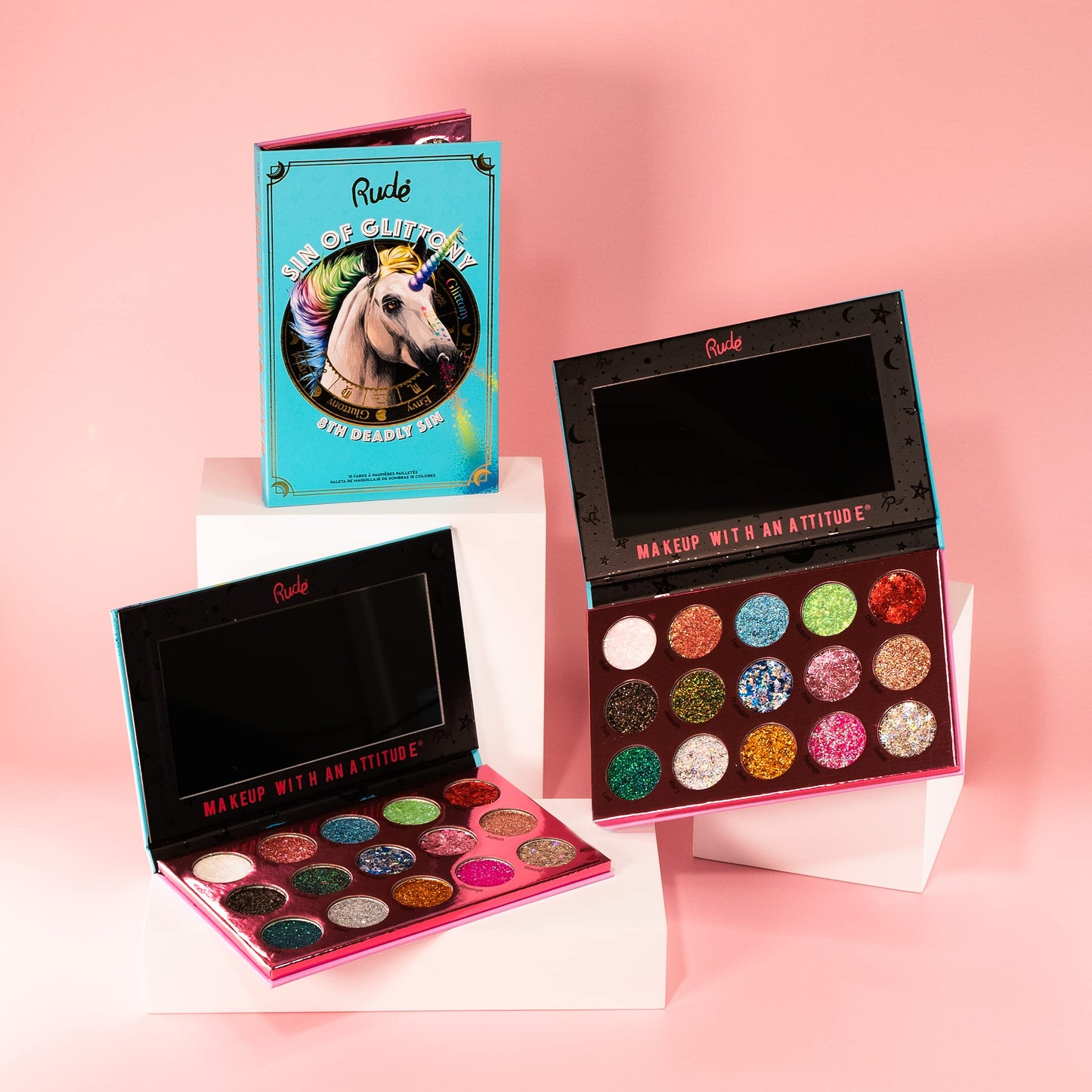 Sin of Glittony Glitter Palette by Rude Cosmetics for Women - 0.634 oz Eye Shadow Beauty & Personal Care RUDE