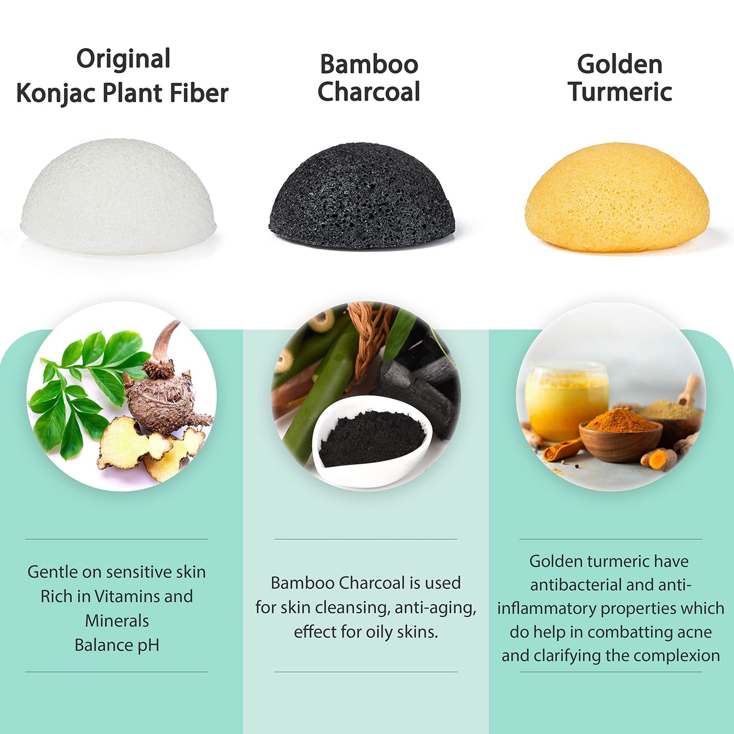 pureSOL Konjac Sponge - Original - Facial Sponge, Sponge, Eco-Friendly - Gentle Exfoliating Sponge, Deep Cleansing, Improved Skin Texture - Konjac Beauty and Personal Care pureSOL