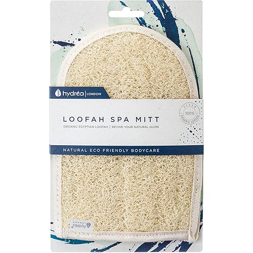 Hydrea London Exfoliating Glove - Organic Egyptian Shower Loofah & Dual-Sided Face Mitt Exfoliator - Body Scrubber for Men & Women, Dead Skin Cell Beauty & Personal Care Hydrea London