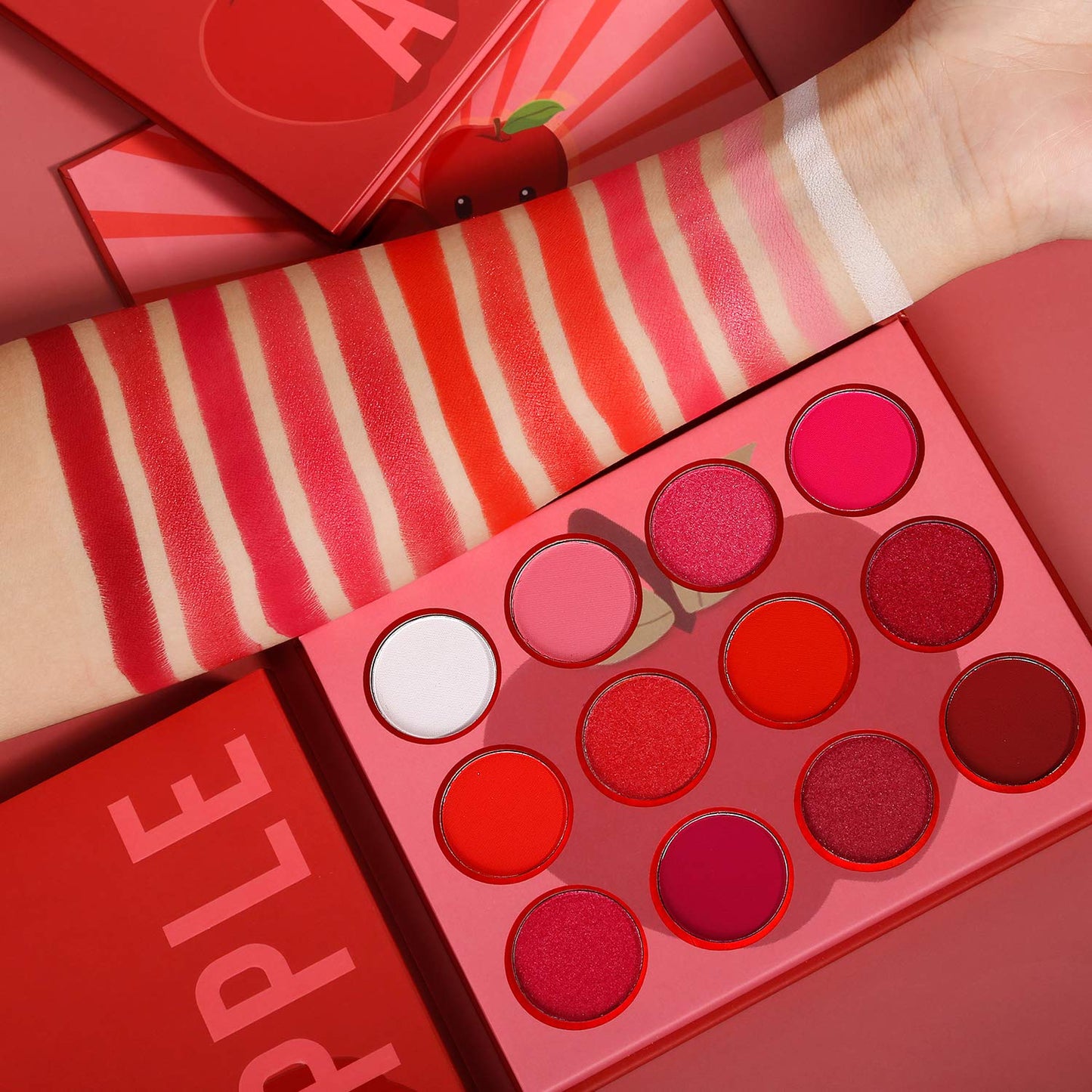 Red Pink Eyeshadow Palette, DE’LANCI Professional Matte Shimmer High Pigmented 12 Colors Eye Shadow Makeup Pallet, Waterproof Blendable Small Beauty & Personal Care ecofavor