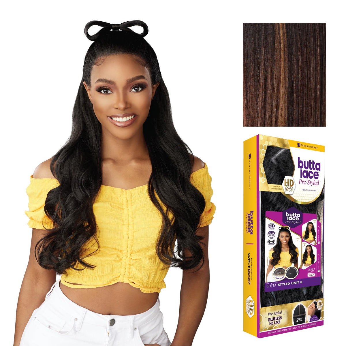 Sensationnel Butta Lace Prestyled Wig-Unit 8, BALAYAGECHOCOLATE