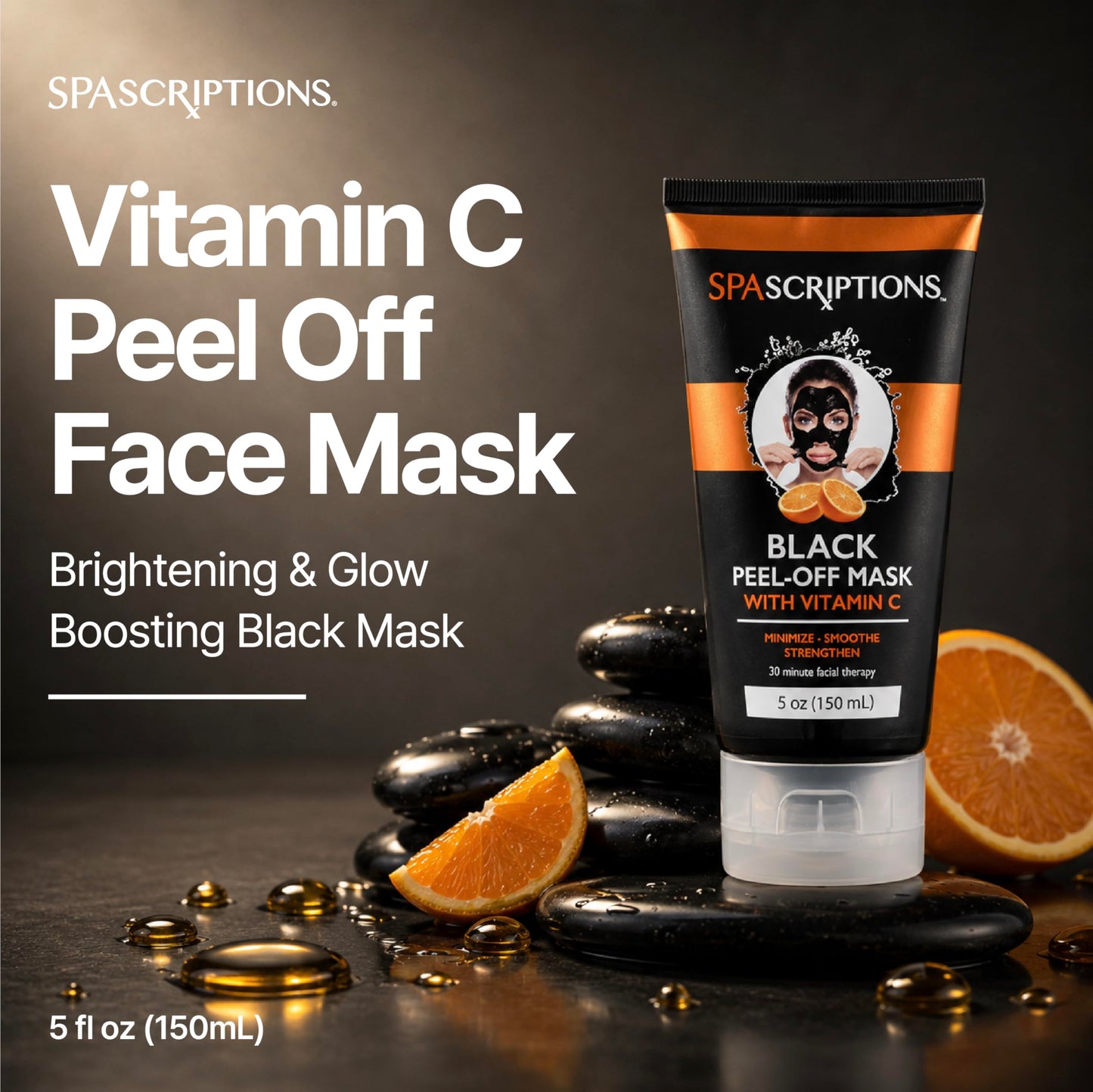 SpaScriptions Vitamin C Peel Off Face Mask - Radiance Boosting Face Mask for Dull Skin, Helps Improve Dark Spots & Uneven Tone, Pore Refining Beauty & Personal Care SpaScriptions