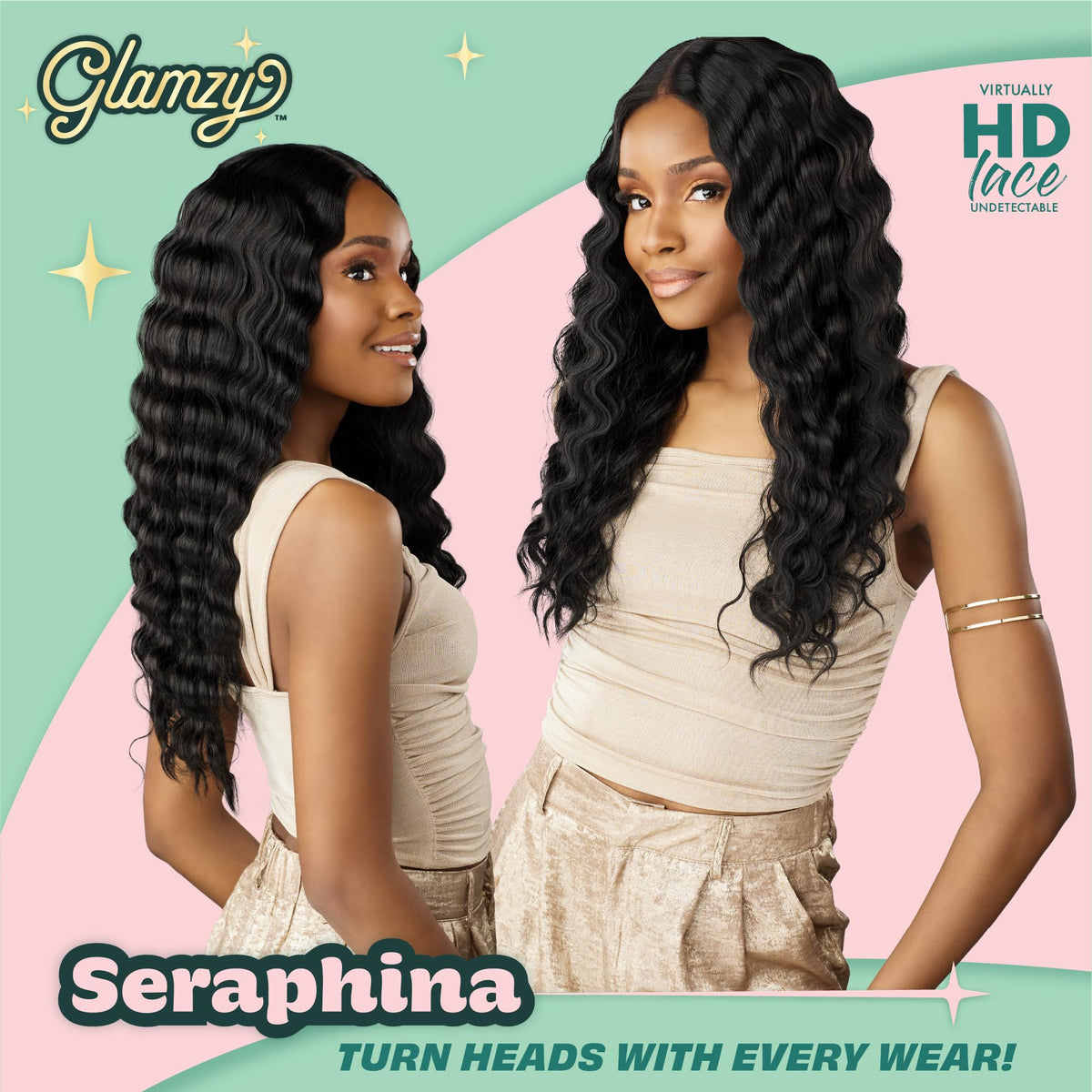 Sensationnel Glamzy Lace Part Wig-Seraphina, 1 JETBLACK