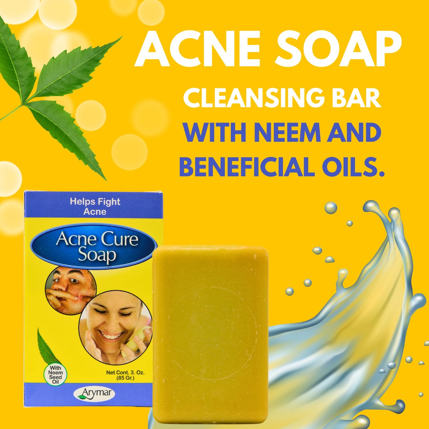Arymar Acne Soap - Deep Cleansing Facial Soap for Clear Skin - 3 oz (85 gr) - For Cleaner, Fresher Skin Beauty & Personal Care Arymar